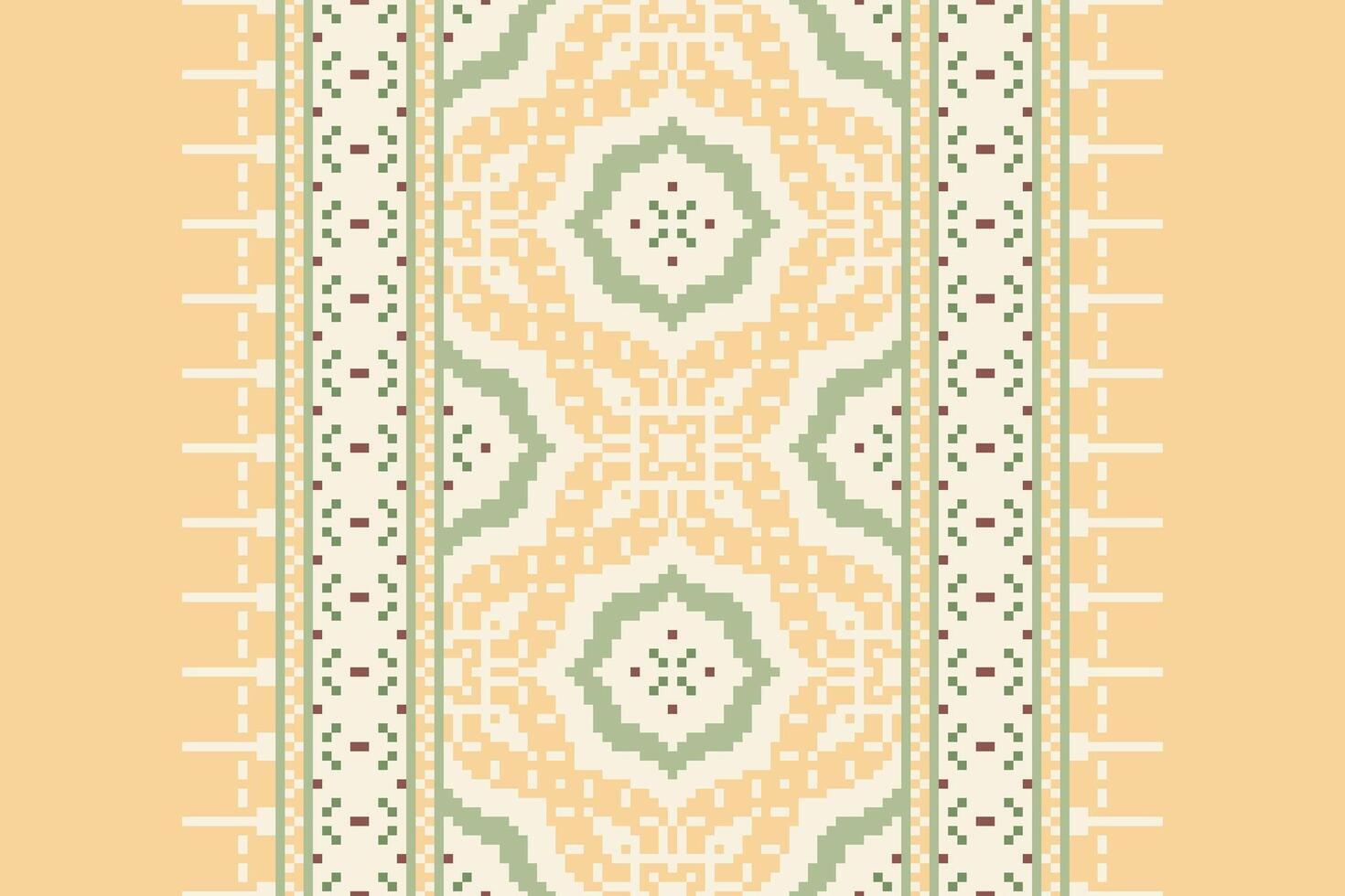 Nordic pattern Seamless Mughal architecture Motif embroidery, Pixel Ikat embroidery Design for Print 60s paisley tie dye damascus ornament rugs hipster kurta pajama vector