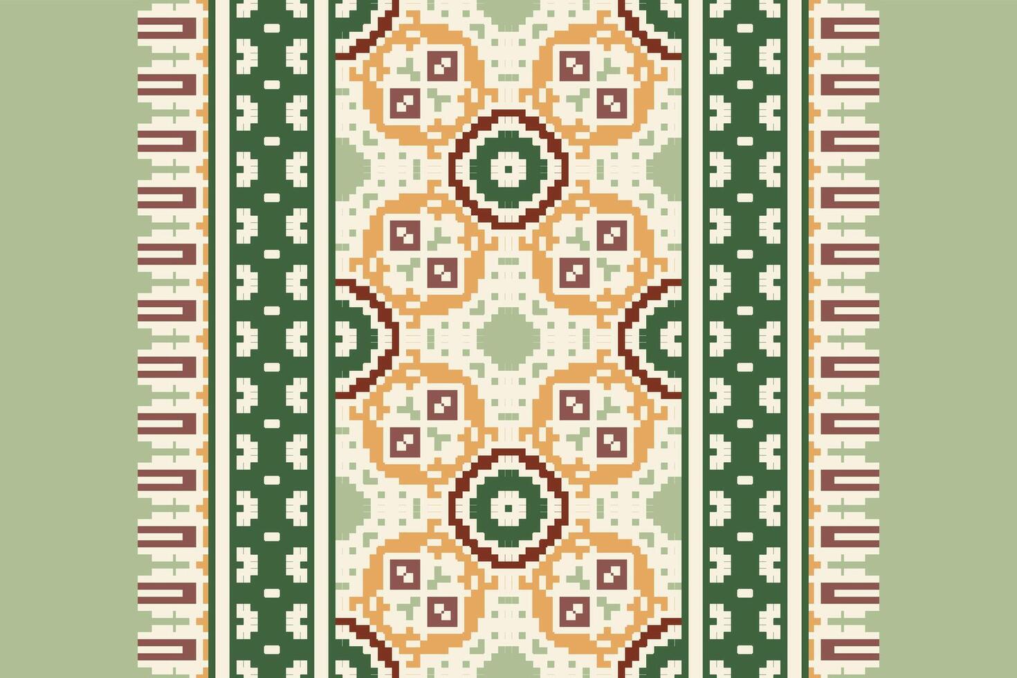 Nordic pattern Seamless Scandinavian pattern Motif embroidery, Pixel Ikat embroidery Design for Print Texture fabric saree sari carpet. kurta patola saree vector