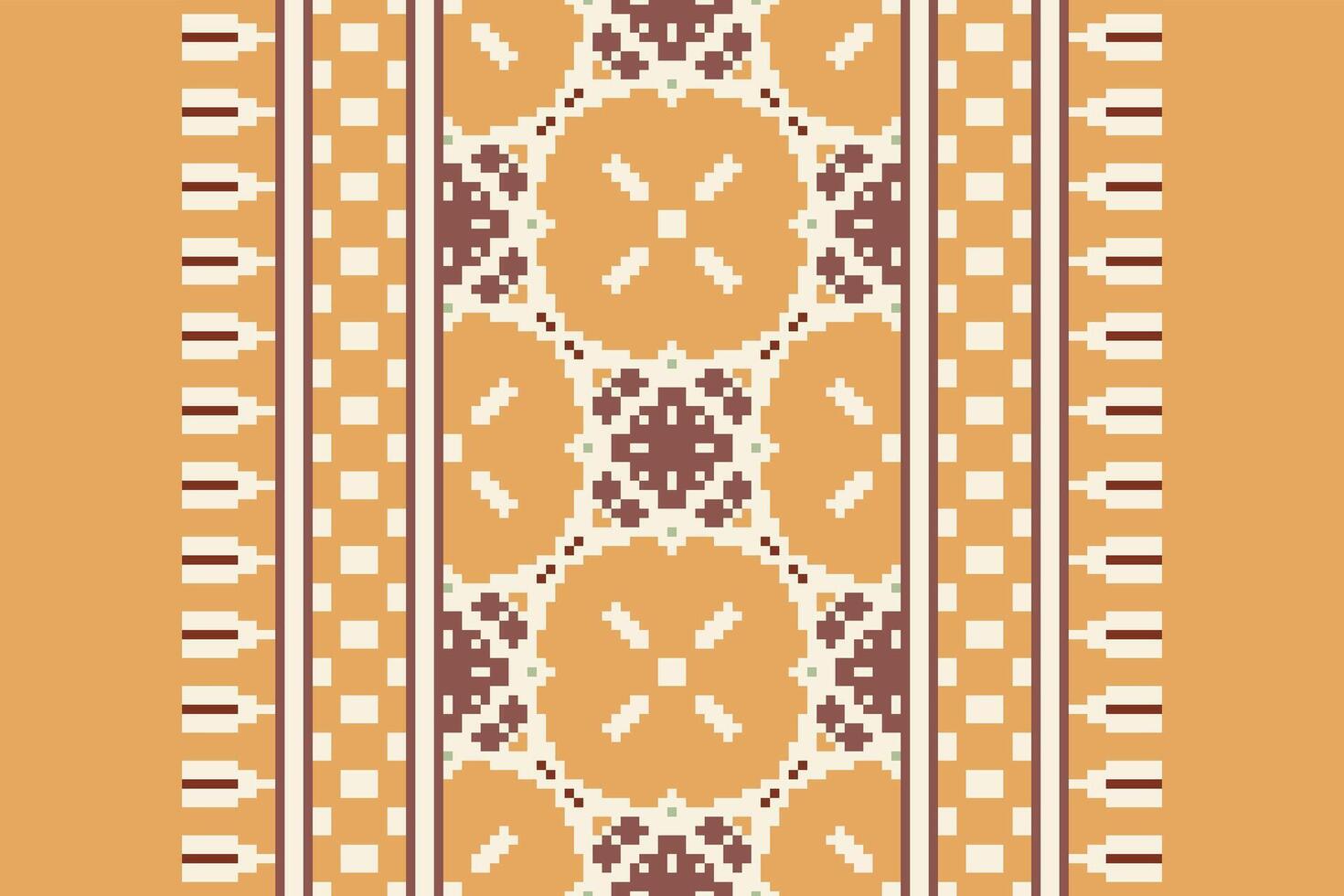 Nordic pattern Seamless Mughal architecture Motif embroidery, Pixel Ikat embroidery Design for Print scandinavian pattern saree ethnic nativity gypsy pattern vector