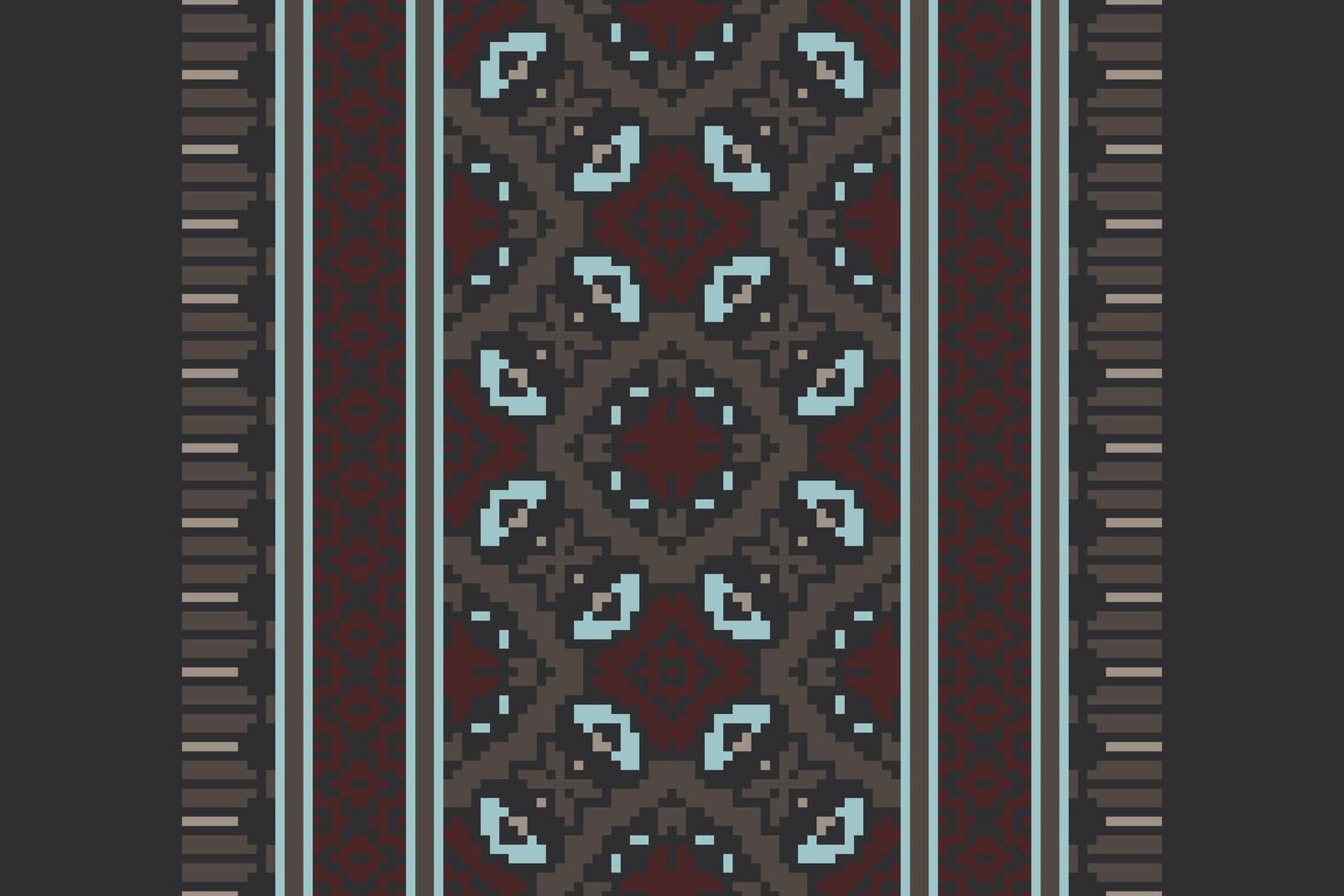 Nordic pattern Seamless Scandinavian pattern Motif embroidery, Pixel Ikat embroidery Design for Print figure tribal ink on cloth patola sari vector
