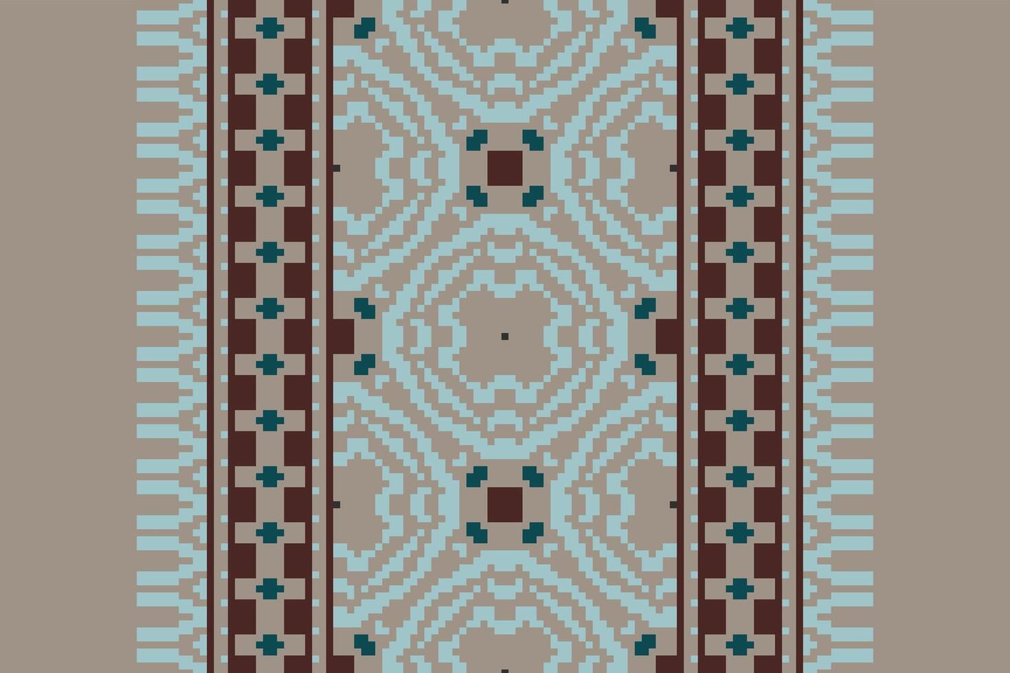 Navajo pattern Seamless Native American, Motif embroidery, Pixel Ikat embroidery Design for Print endless arabesque cloth dupatta shawl bandana print silk kurta men vector