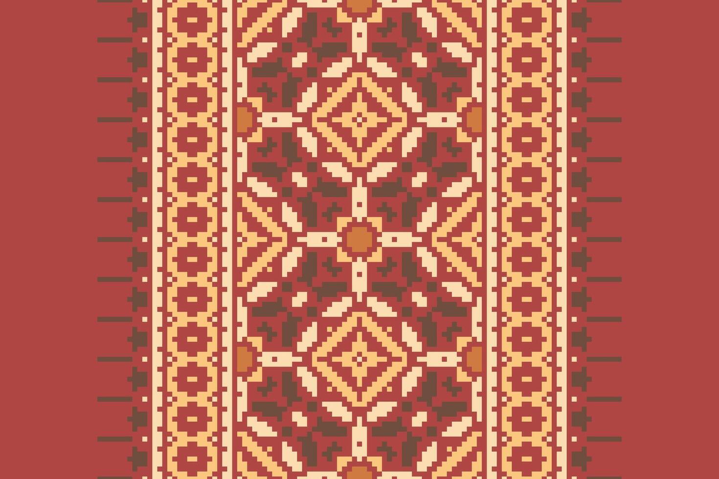 Navajo pattern Seamless Bandana print silk Motif embroidery, Pixel Ikat embroidery Design for Print pattern vintage flower folk navajo patchwork pattern vector