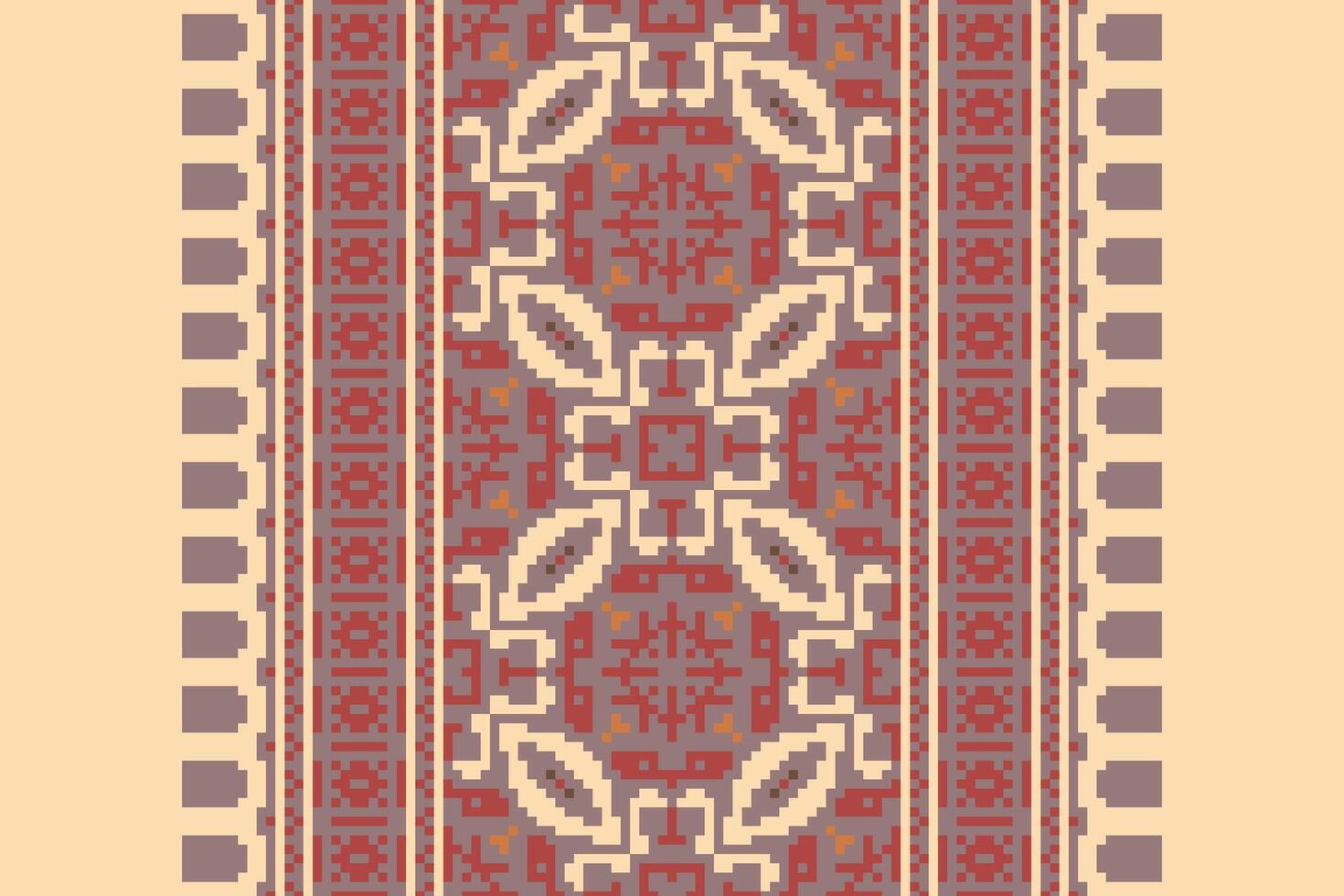 Navajo pattern Seamless Bandana print silk Motif embroidery, Pixel Ikat embroidery Design for Print tapestry floral kimono repeat pattern lacing spanish motif vector