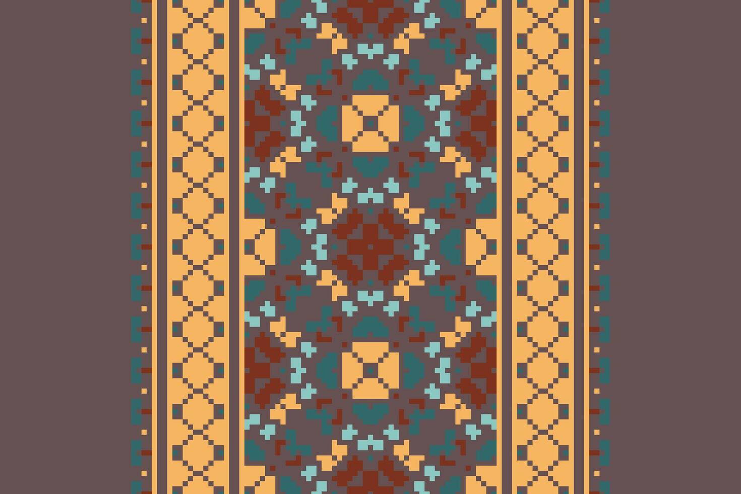 Navajo pattern Seamless Bandana print silk Motif embroidery, Pixel Ikat embroidery Design for Print border embroidery ancient egypt vector