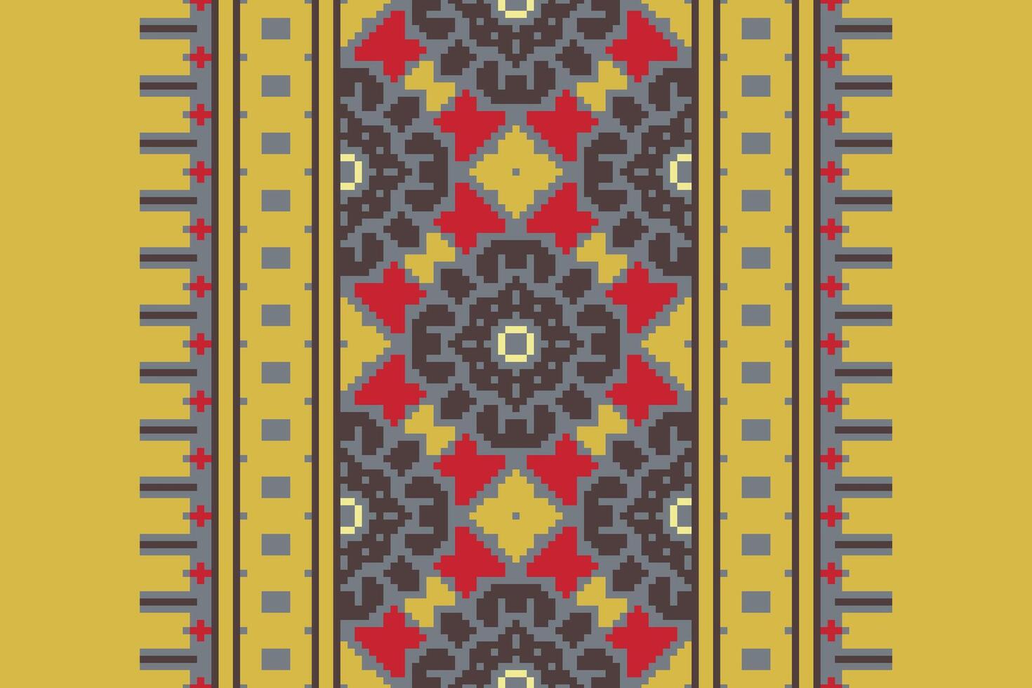 Navajo pattern Seamless Australian aboriginal pattern Motif embroidery, Pixel Ikat embroidery Design for Print egyptian pattern tibetan mandala bandanna vector