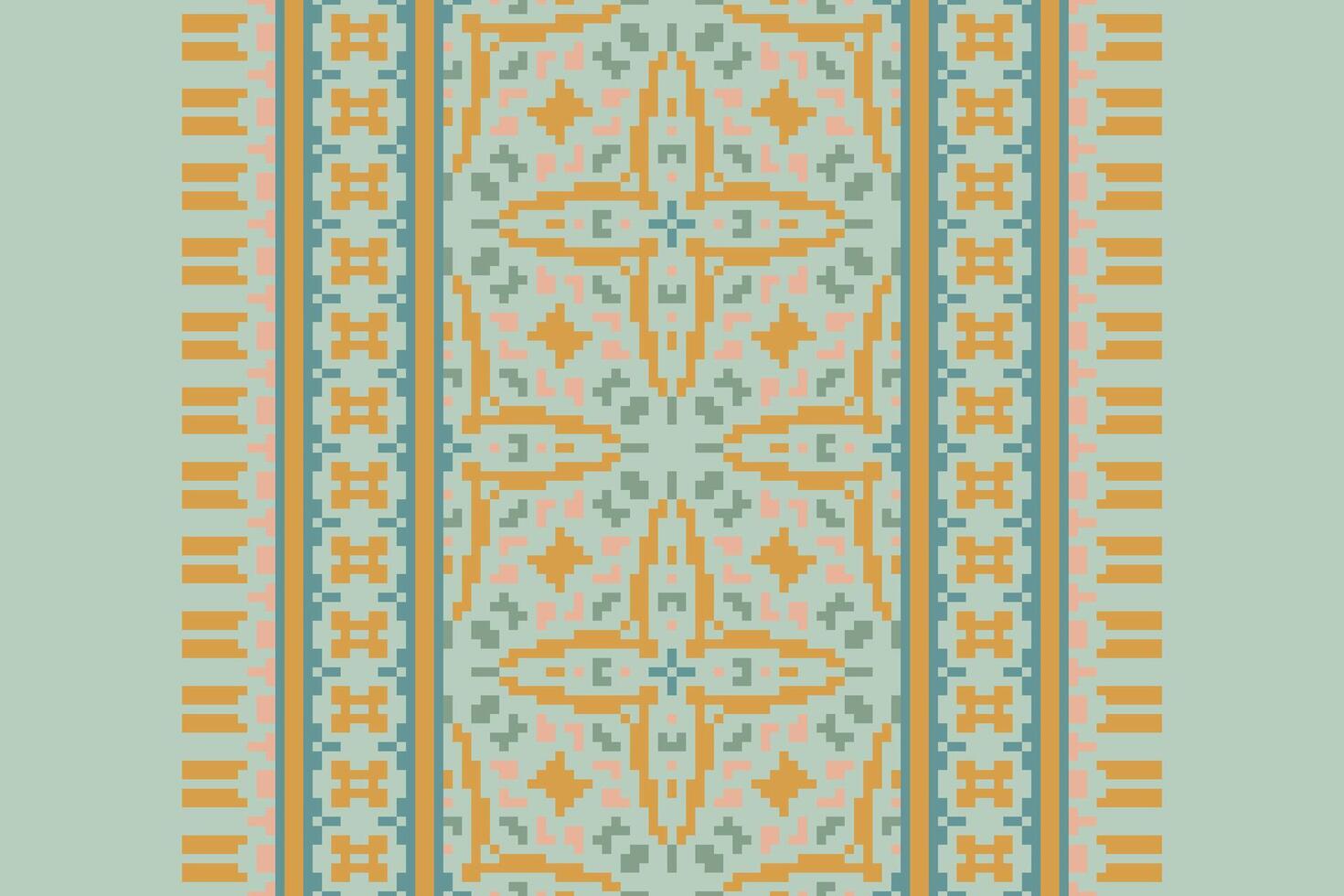 Navajo pattern Seamless Mughal architecture Motif embroidery, Pixel Ikat embroidery Design for Print scarf hijab pattern kerchief Pixel Ikat Silk kurti model mughal patterns vector