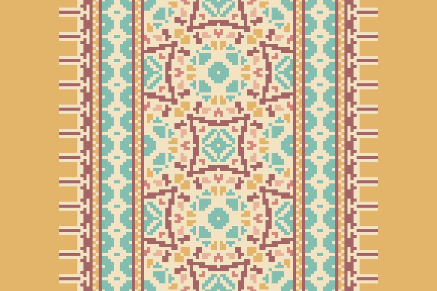 Navajo pattern Seamless Scandinavian pattern Motif embroidery, Pixel Ikat embroidery Design for Print scarf hijab pattern kerchief Pixel Ikat Silk kurti model mughal patterns vector