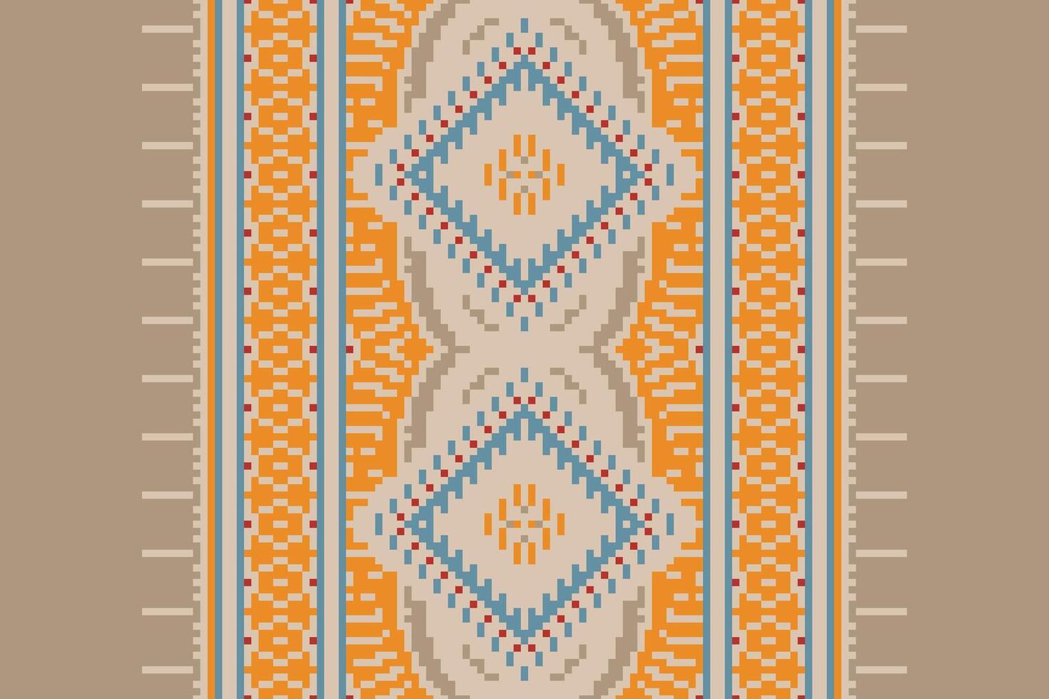Navajo pattern Seamless Scandinavian pattern Motif embroidery, Pixel Ikat embroidery Design for Print egyptian pattern tibetan mandala bandanna vector