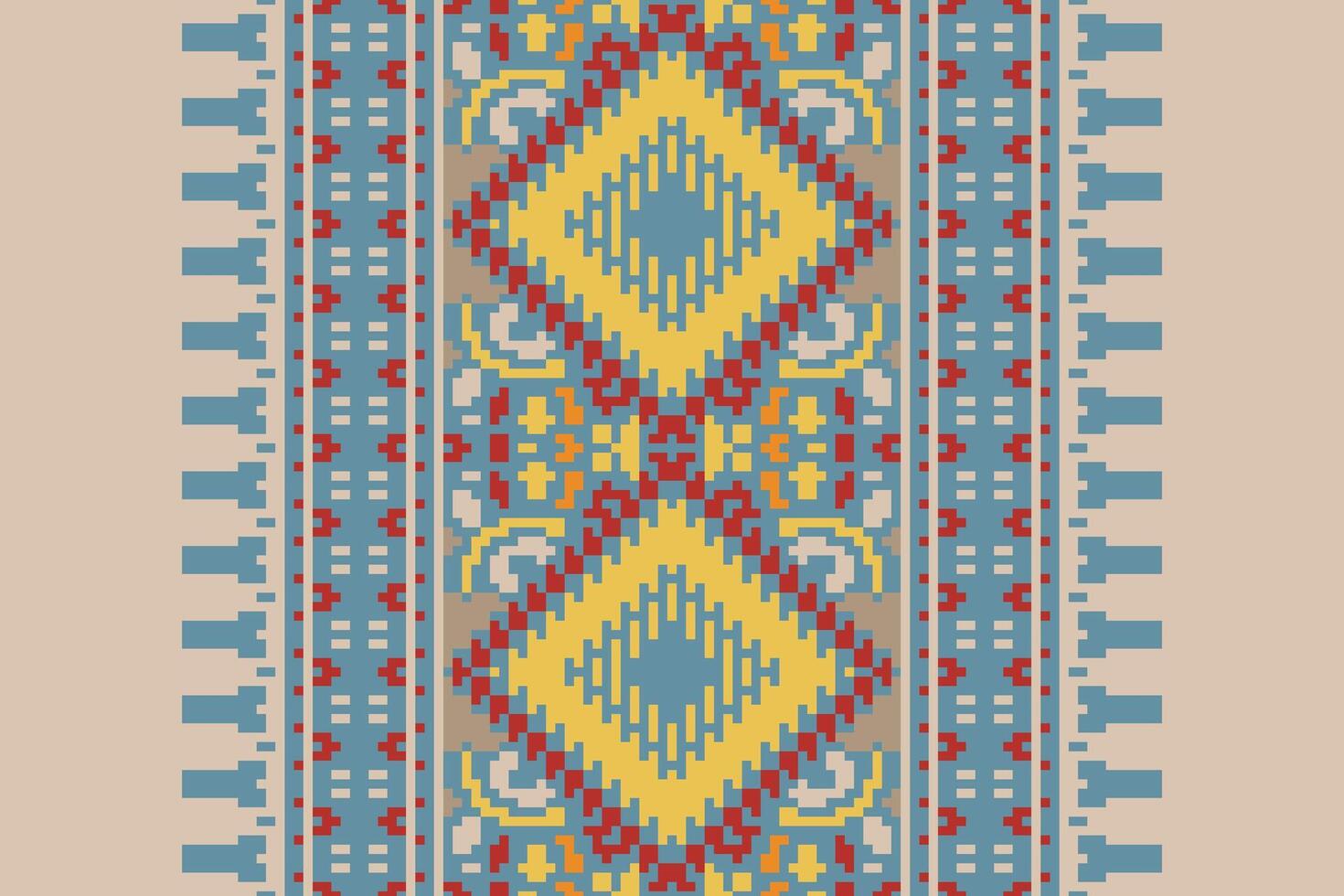 Navajo pattern Seamless Scandinavian pattern Motif embroidery, Pixel Ikat embroidery Design for Print pattern vintage flower folk navajo patchwork pattern vector