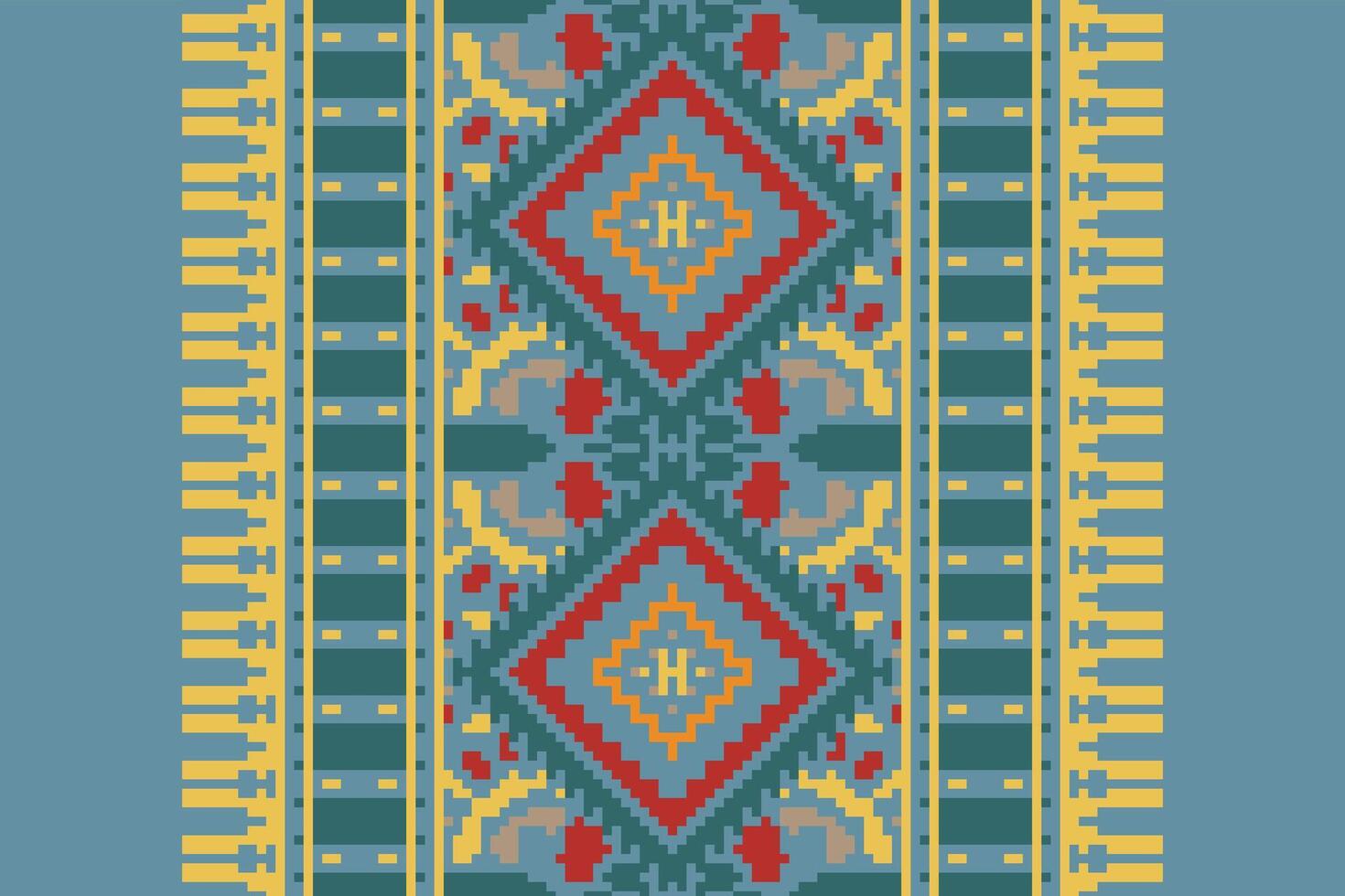 Navajo pattern Seamless Scandinavian pattern Motif embroidery, Pixel Ikat embroidery Design for Print figure tribal ink on cloth patola sari vector