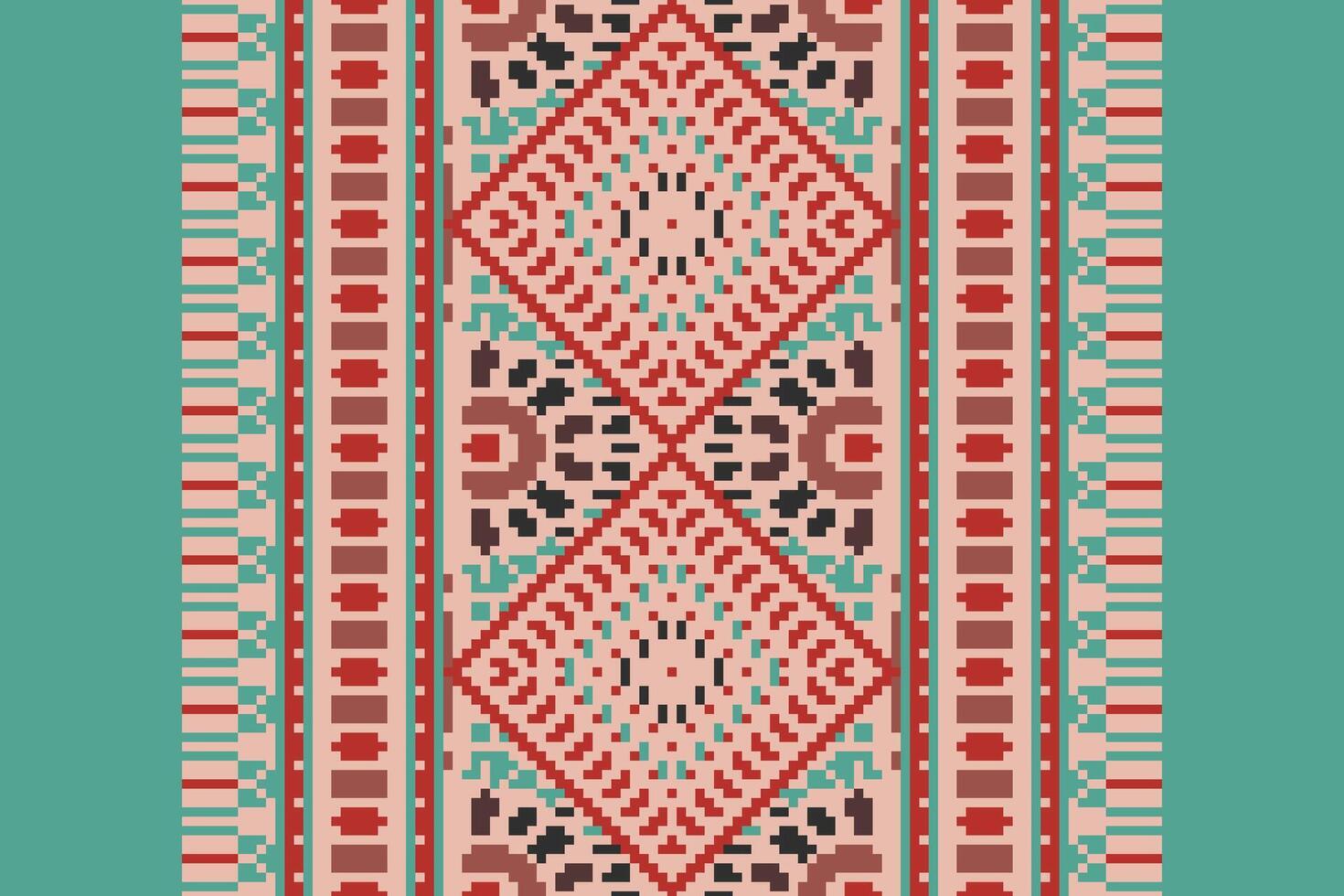 Patchwork pattern Seamless Native American, Motif embroidery, Pixel Ikat embroidery Design for Print tapestry floral kimono repeat pattern lacing spanish motif vector