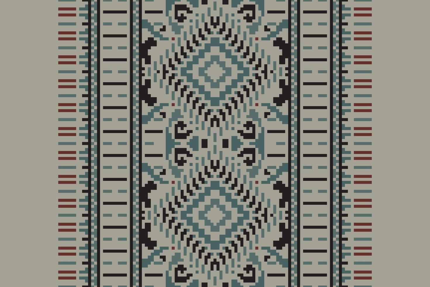 Patchwork pattern Seamless Native American, Motif embroidery, Pixel Ikat embroidery Design for Print endless arabesque cloth dupatta shawl bandana print silk kurta men vector