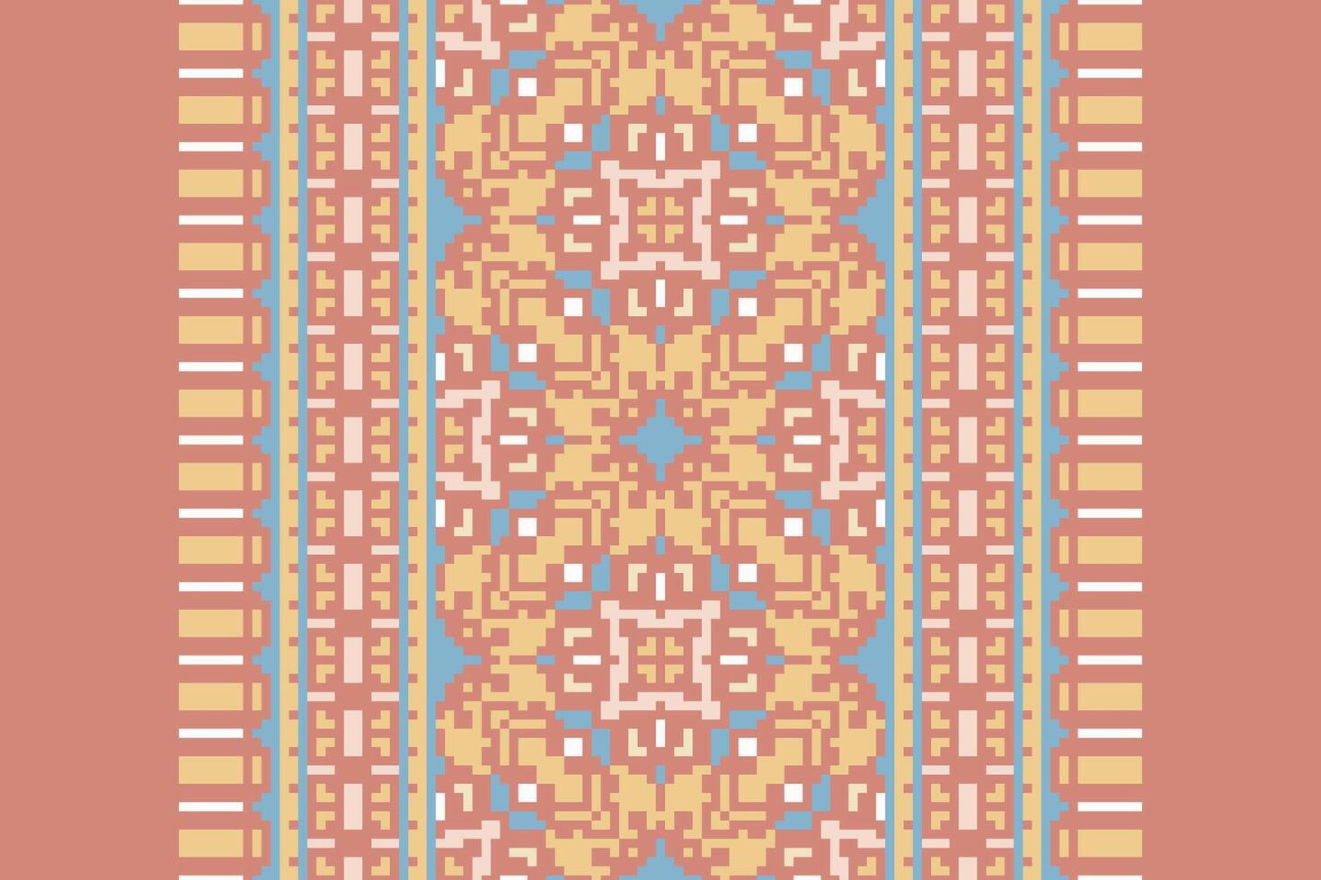 Navajo pattern Seamless Scandinavian pattern Motif embroidery, Pixel Ikat embroidery Design for Print indonesian batik motif embroidery native american kurta mughal design vector