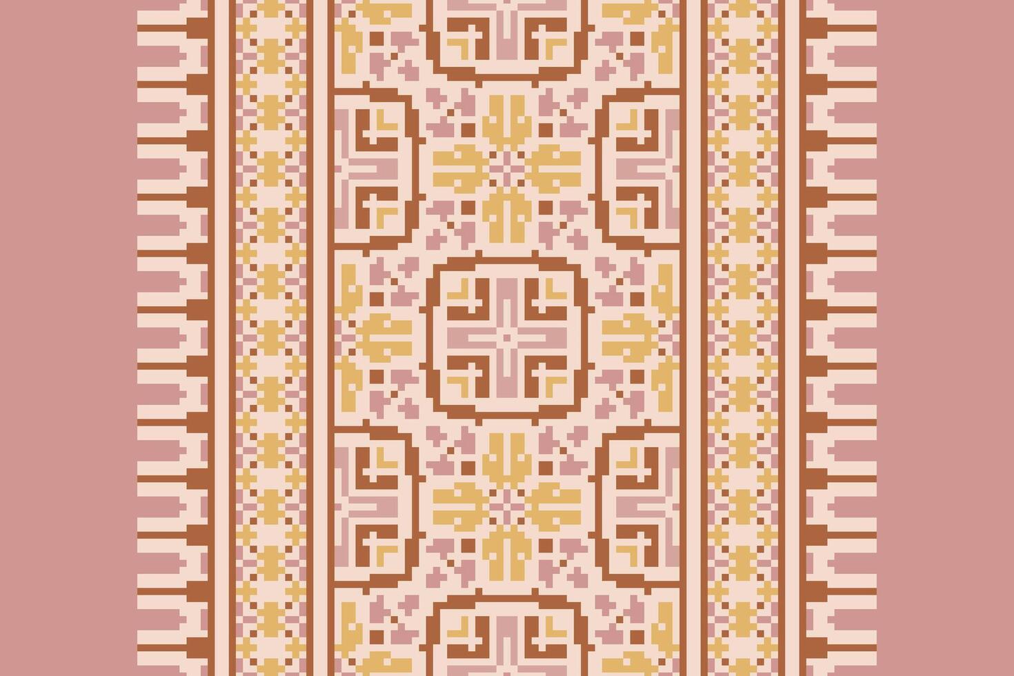 Navajo pattern Seamless Scandinavian pattern Motif embroidery, Pixel Ikat embroidery Design for Print indigenous art aboriginal art pattern floral kurti mughal border vector