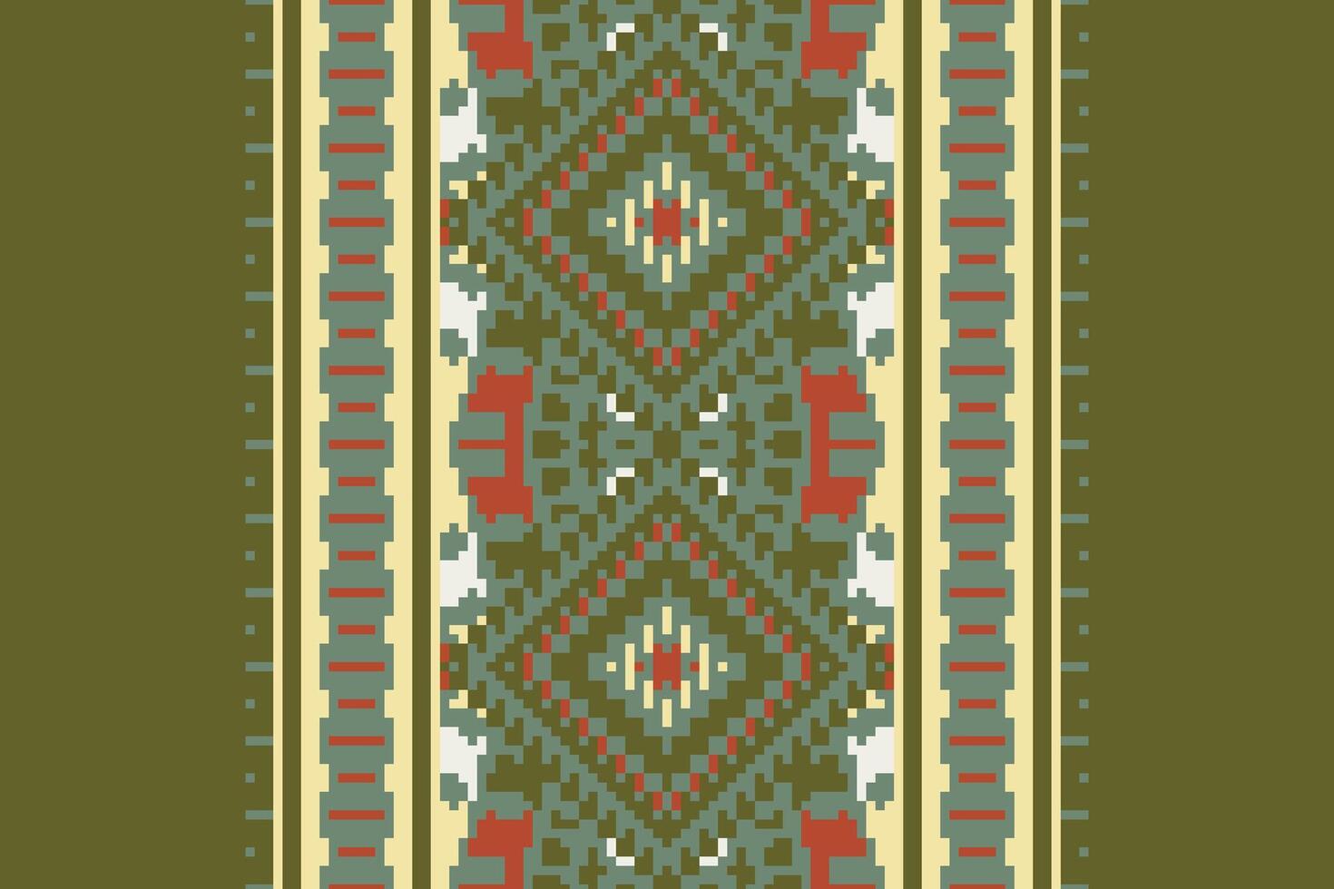 Patchwork pattern Seamless Bandana print silk Motif embroidery, Pixel Ikat embroidery Design for Print scarf hijab pattern kerchief Pixel Ikat Silk kurti model mughal patterns vector