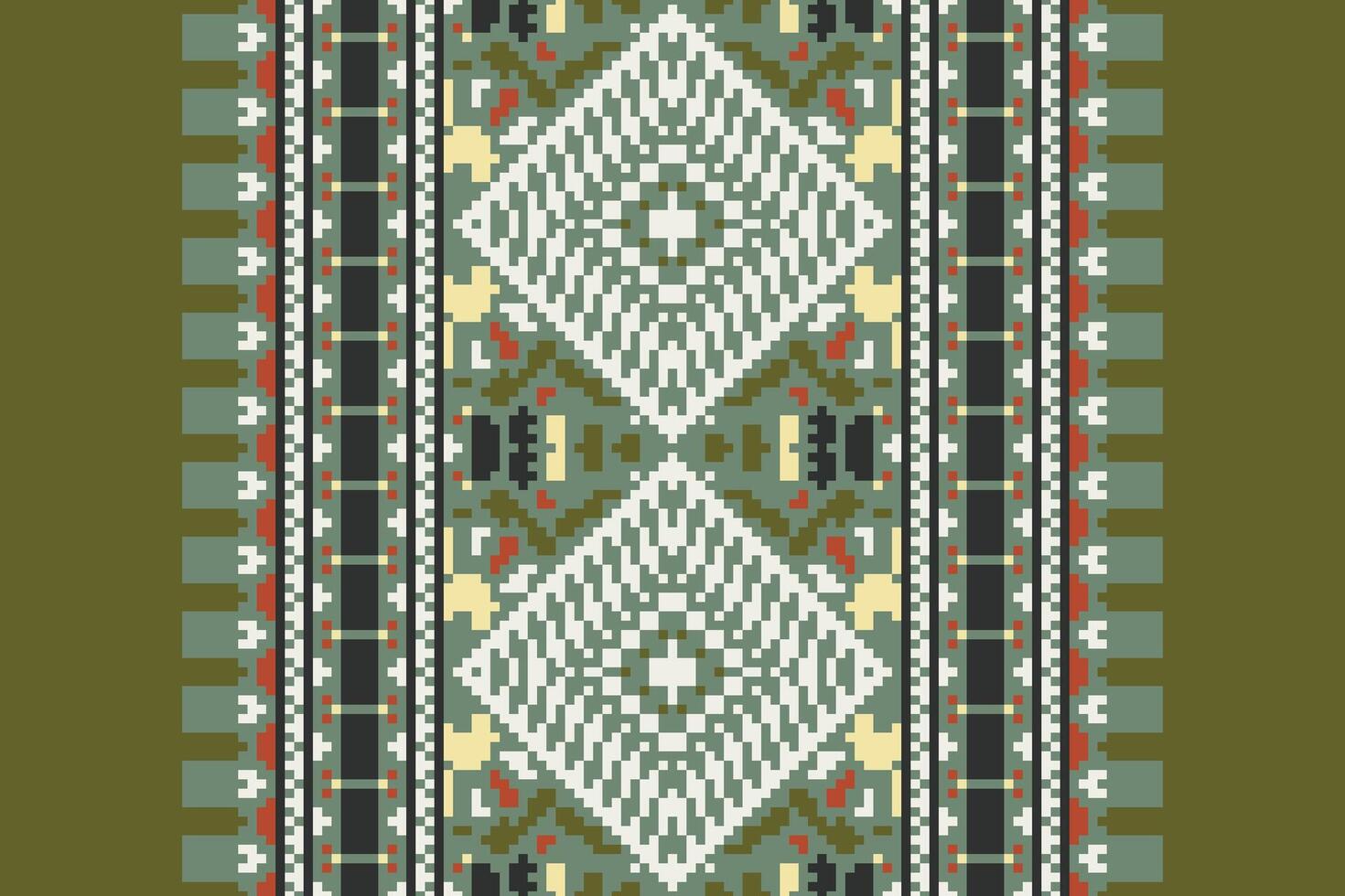 Patchwork pattern Seamless Bandana print silk Motif embroidery, Pixel Ikat embroidery Design for Print vyshyvanka placemat quilt sarong sarong beach kurtis Indian motifs vector