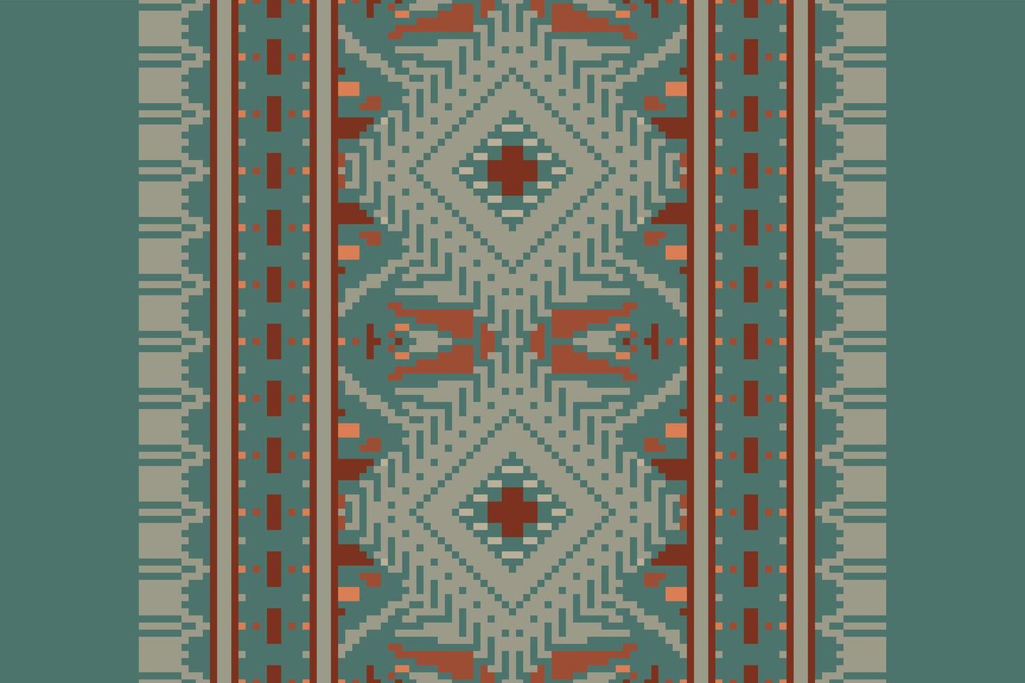 Patchwork pattern Seamless Mughal architecture Motif embroidery, Pixel Ikat embroidery Design for Print pattern vintage flower folk navajo patchwork pattern vector