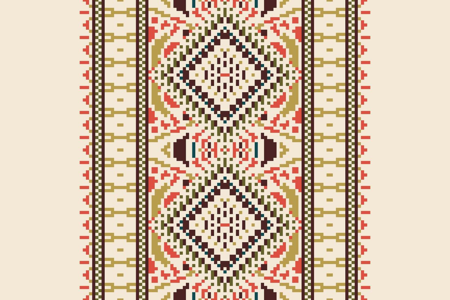 Patchwork pattern Seamless Mughal architecture Motif embroidery, Pixel Ikat embroidery Design for Print egyptian hieroglyphs tibetan geo pattern vector