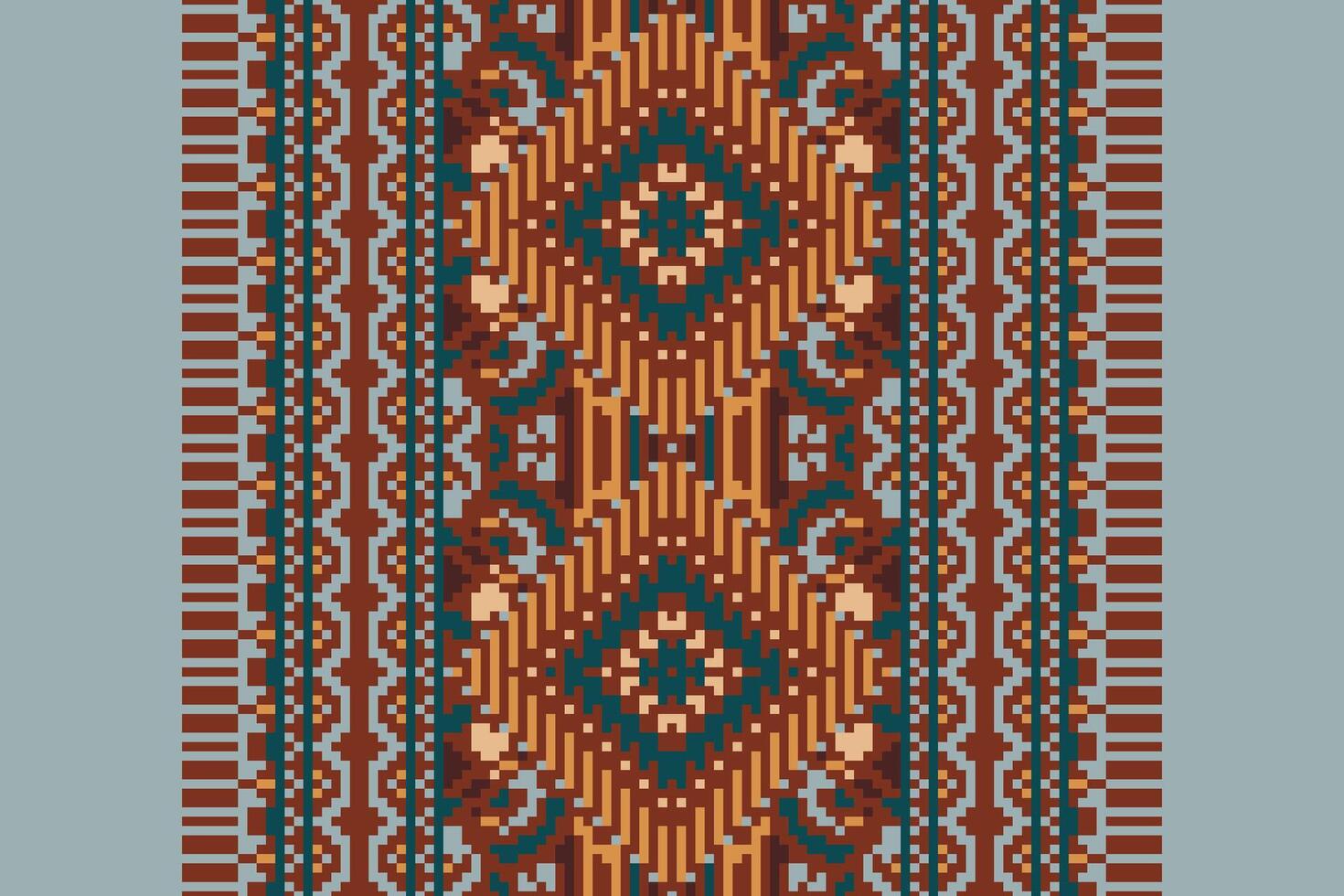 Patchwork pattern Seamless Scandinavian pattern Motif embroidery, Pixel Ikat embroidery Design for Print kurta pattern mughal motifs tapestry pattern floral repeat vector