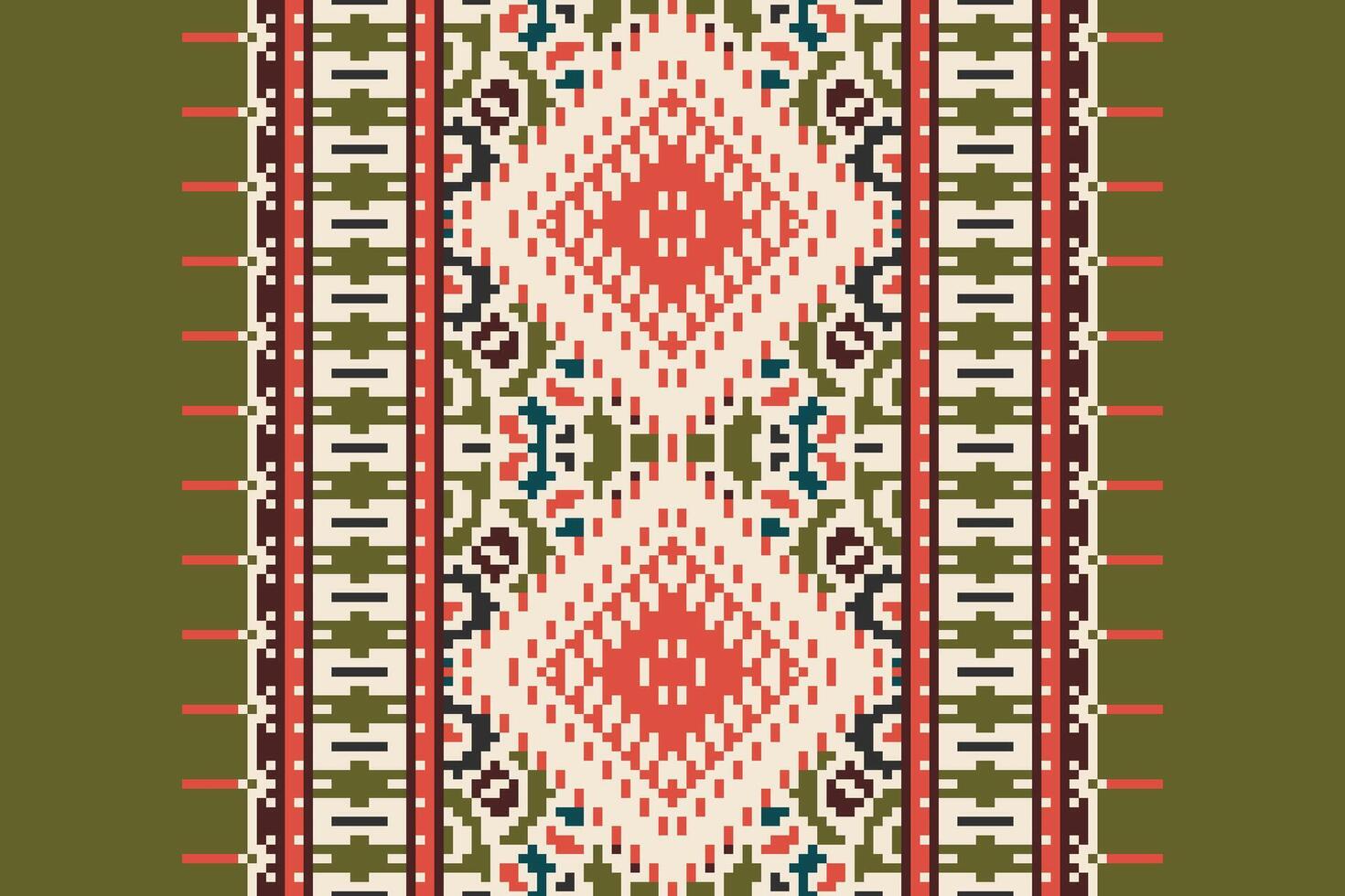 Patchwork pattern Seamless Scandinavian pattern Motif embroidery, Pixel Ikat embroidery Design for Print endless arabesque cloth dupatta shawl bandana print silk kurta men vector