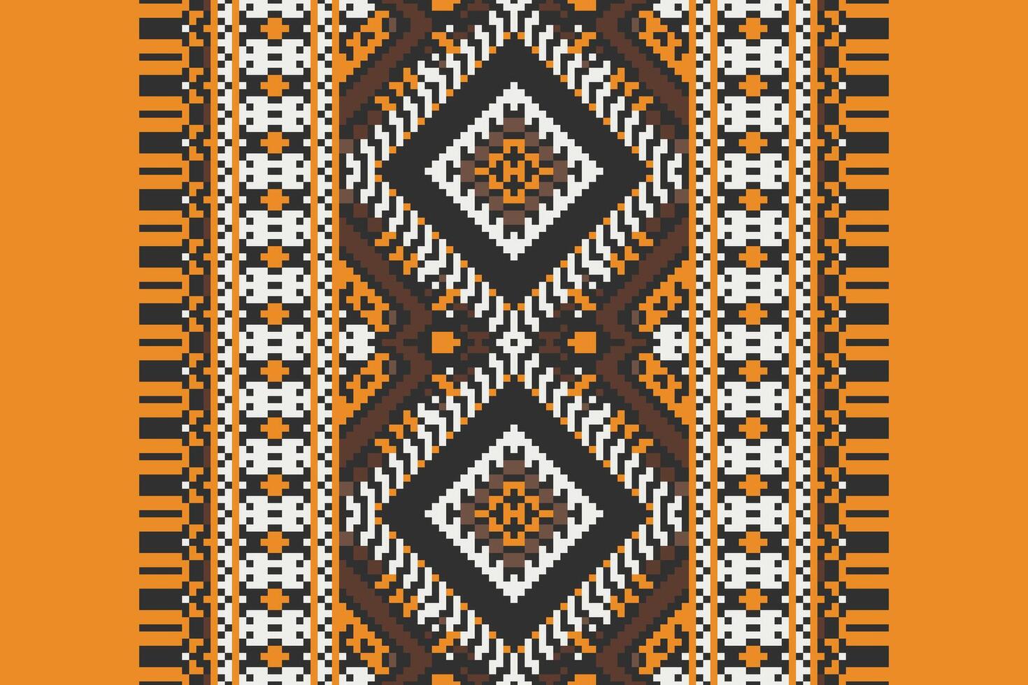Patchwork pattern Seamless Scandinavian pattern Motif embroidery, Pixel Ikat embroidery Design for Print figure tribal ink on cloth patola sari vector