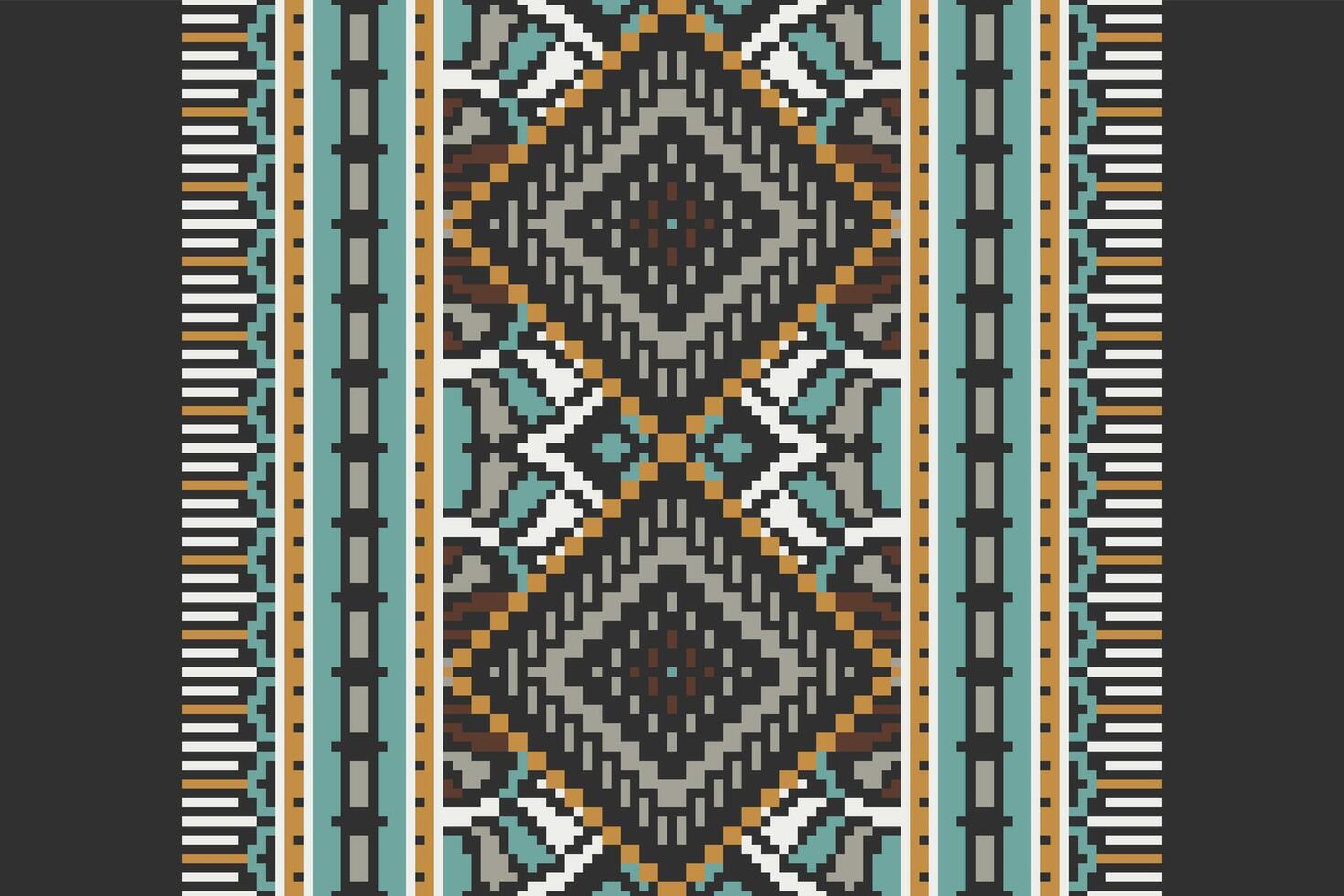Tie dye Pattern Seamless Native American, Motif embroidery, Pixel Ikat embroidery Design for Print Texture fabric saree sari carpet. kurta patola saree vector