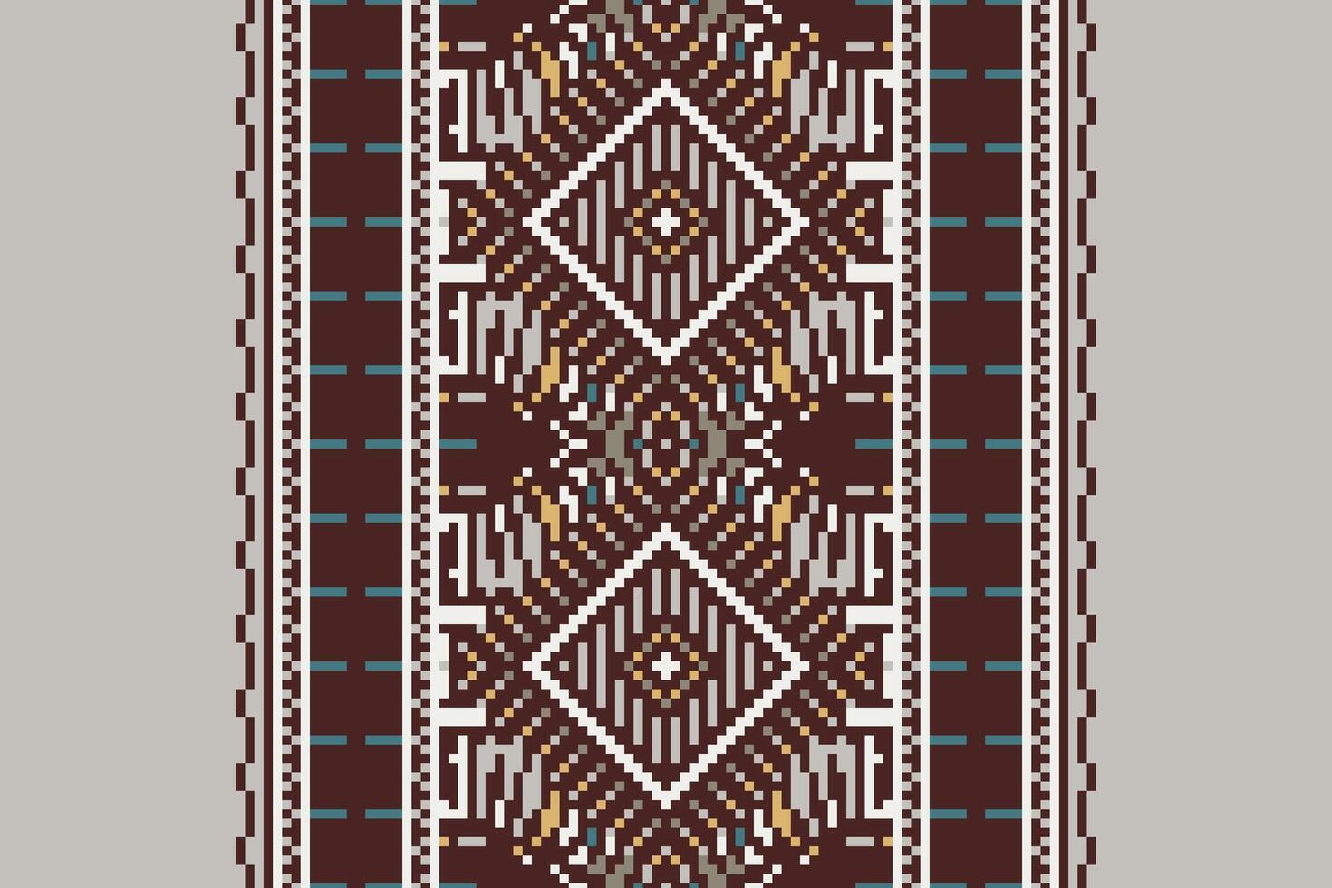 Tie dye Pattern Seamless Mughal architecture Motif embroidery, Pixel Ikat embroidery Design for Print vyshyvanka placemat quilt sarong sarong beach kurtis Indian motifs vector