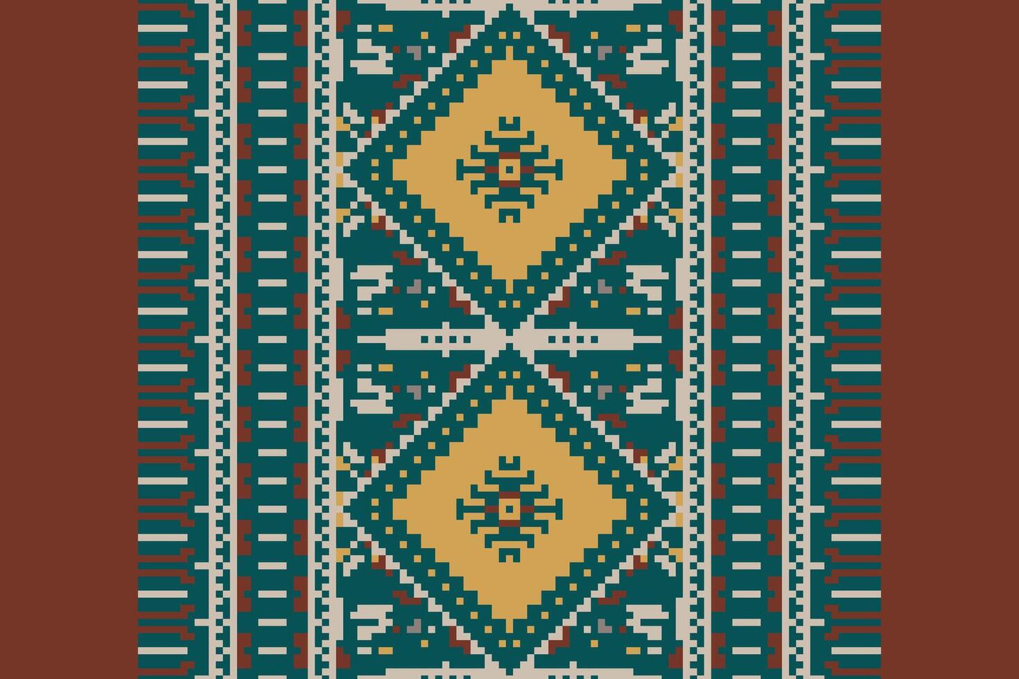 Tie dye Pattern Seamless Mughal architecture Motif embroidery, Pixel Ikat embroidery Design for Print Texture fabric saree sari carpet. kurta patola saree vector