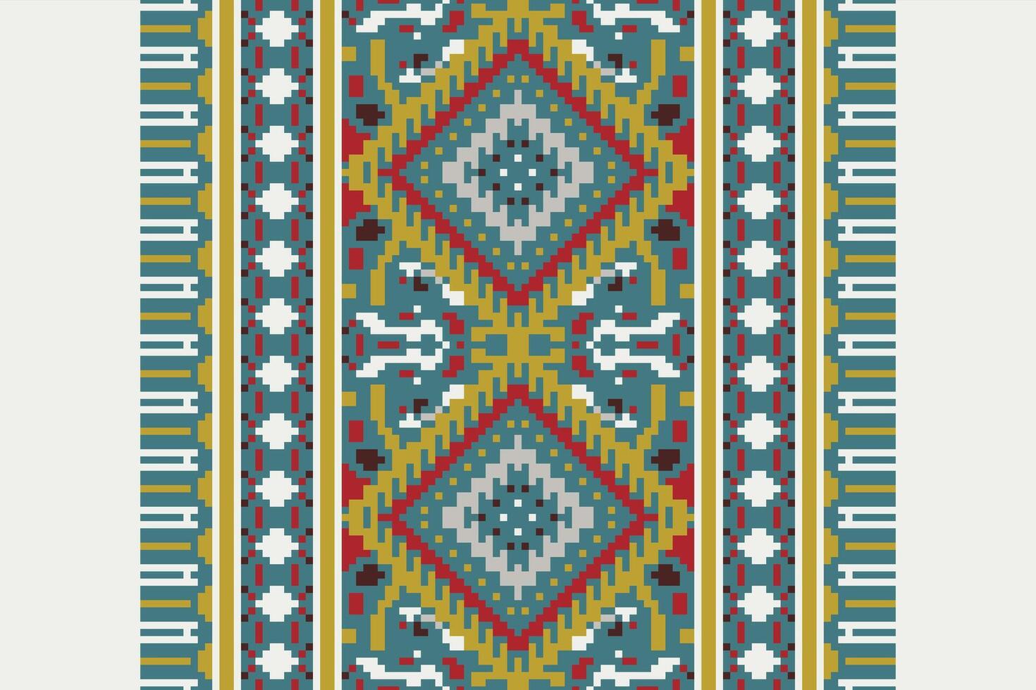 Tie dye Pattern Seamless Mughal architecture Motif embroidery, Pixel Ikat embroidery Design for Print scarf hijab pattern kerchief Pixel Ikat Silk kurti model mughal patterns vector
