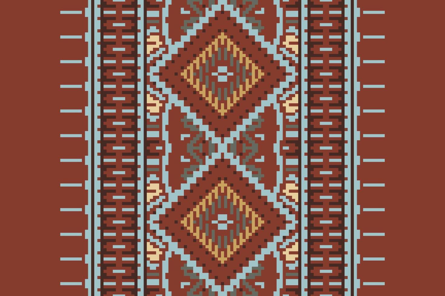 Baroque pattern Seamless Native American, Motif embroidery, Pixel Ikat embroidery Design for Print Texture fabric saree sari carpet. kurta patola saree vector