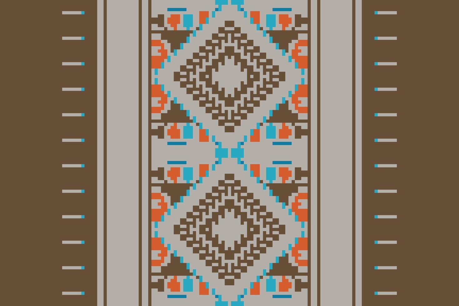Baroque pattern Seamless Native American, Motif embroidery, Pixel Ikat embroidery Design for Print tapestry floral kimono repeat pattern lacing spanish motif vector
