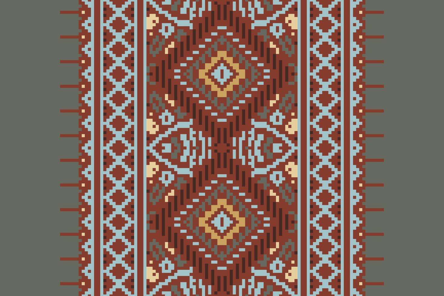 Baroque pattern Seamless Native American, Motif embroidery, Pixel Ikat embroidery Design for Print endless arabesque cloth dupatta shawl bandana print silk kurta men vector