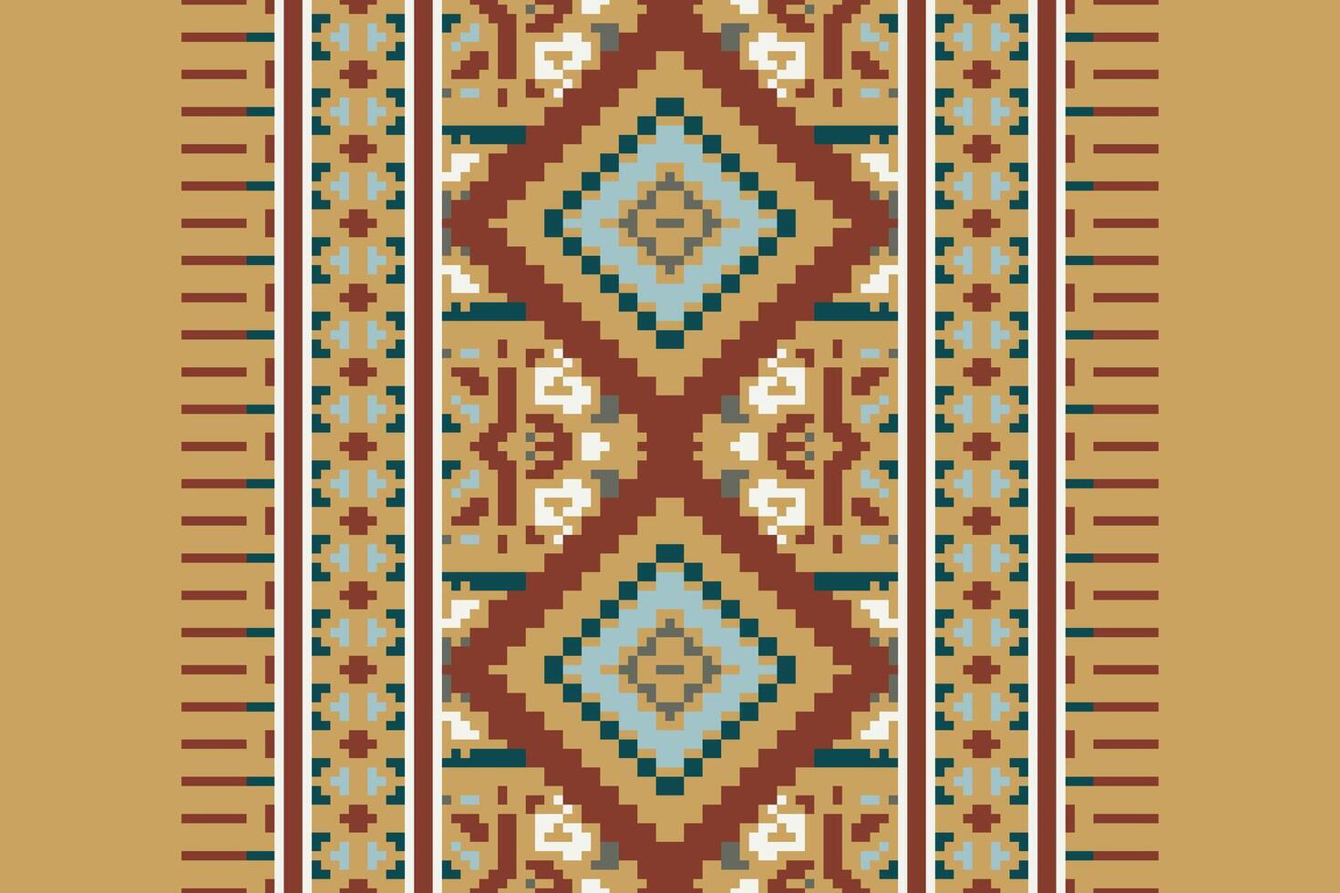 Baroque pattern Seamless Native American, Motif embroidery, Pixel Ikat embroidery Design for Print tie dyeing pillowcase sambal puri kurti mughal architecture vector