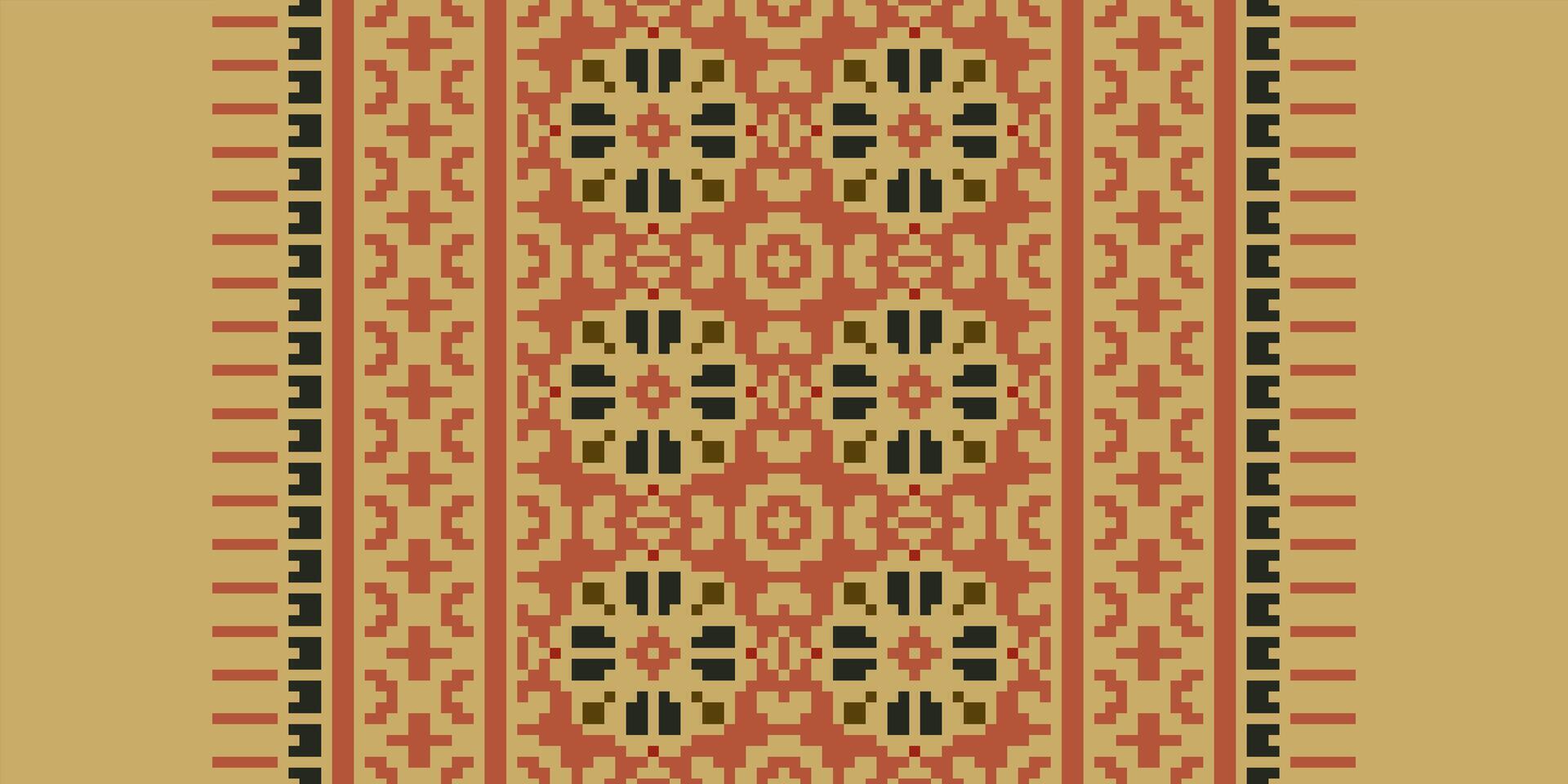 Baroque pattern Seamless Australian aboriginal pattern Motif embroidery, Pixel Ikat embroidery Design for Print vyshyvanka placemat quilt sarong sarong beach kurtis Indian motifs vector