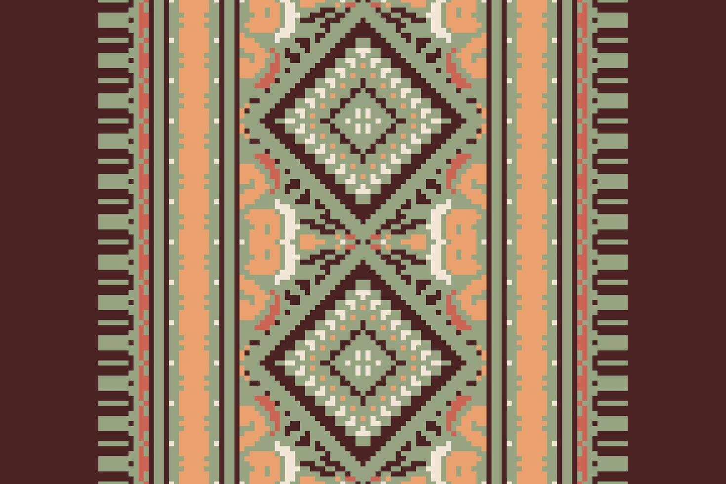 Baroque pattern Seamless Mughal architecture Motif embroidery, Pixel Ikat embroidery Design for Print border embroidery ancient egypt vector
