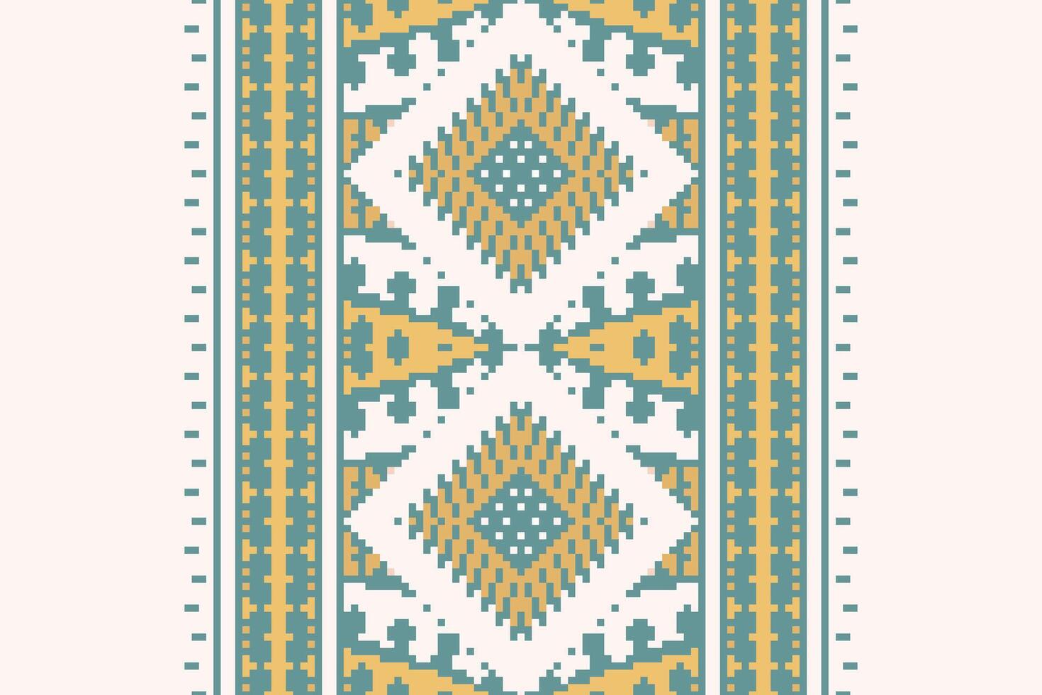 Baroque pattern Seamless Scandinavian pattern Motif embroidery, Pixel Ikat embroidery Design for Print Texture fabric saree sari carpet. kurta patola saree vector