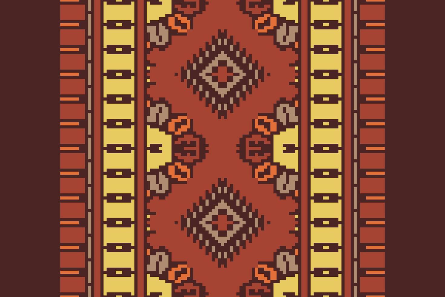 Dupatta pattern Seamless Native American, Motif embroidery, Pixel Ikat embroidery Design for Print endless arabesque cloth dupatta shawl bandana print silk kurta men vector