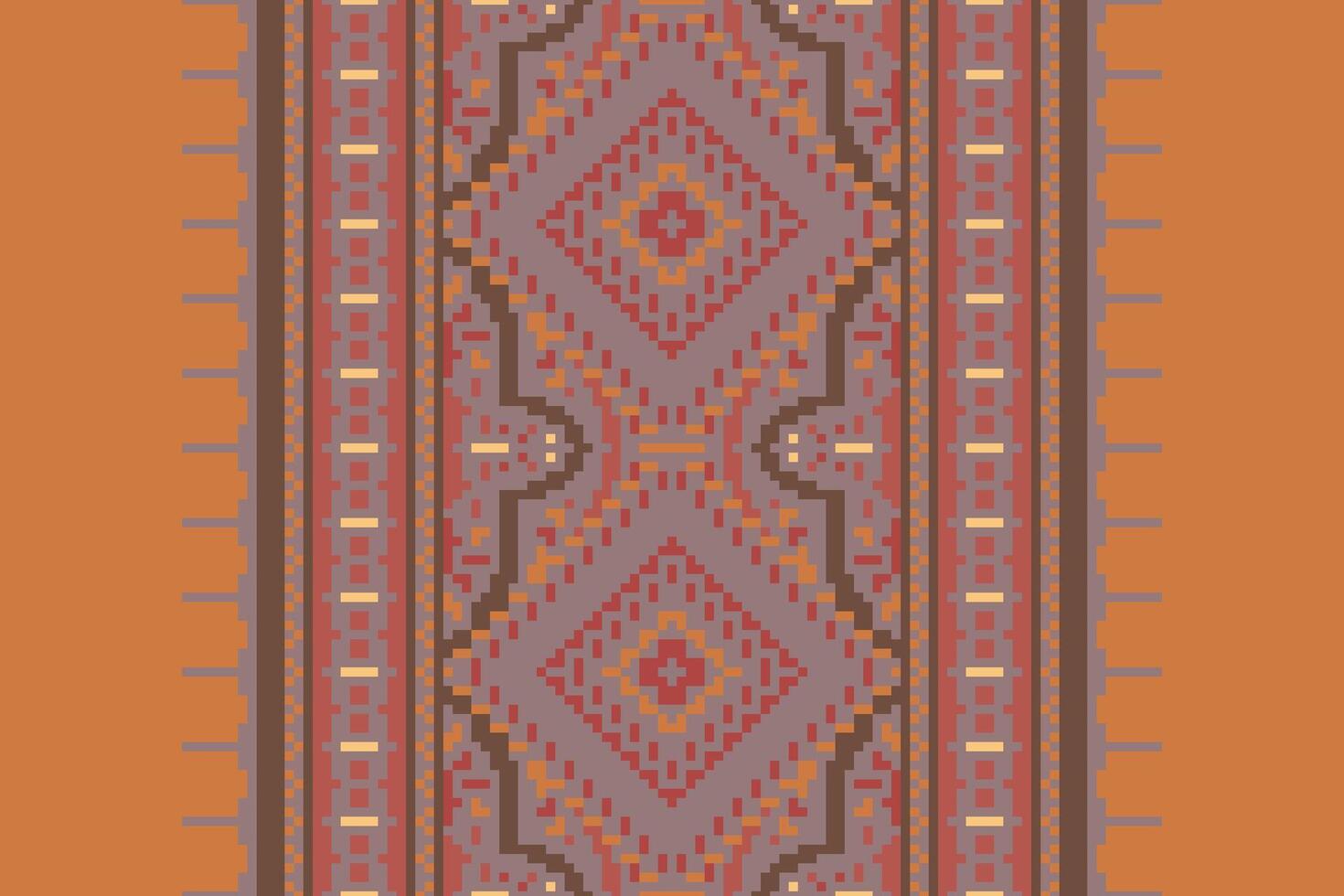 Dupatta pattern Seamless Native American, Motif embroidery, Pixel Ikat embroidery Design for Print tapestry floral kimono repeat pattern lacing spanish motif vector
