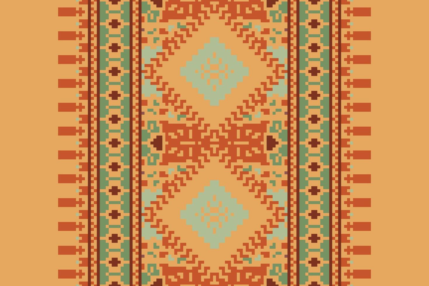 Dupatta pattern Seamless Native American, Motif embroidery, Pixel Ikat embroidery Design for Print scandinavian pattern saree ethnic nativity gypsy pattern vector