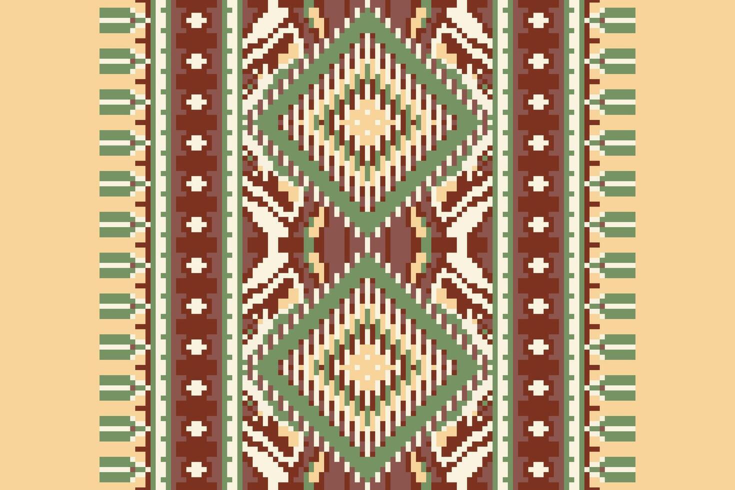 Dupatta pattern Seamless Bandana print silk Motif embroidery, Pixel Ikat embroidery Design for Print figure tribal ink on cloth patola sari vector