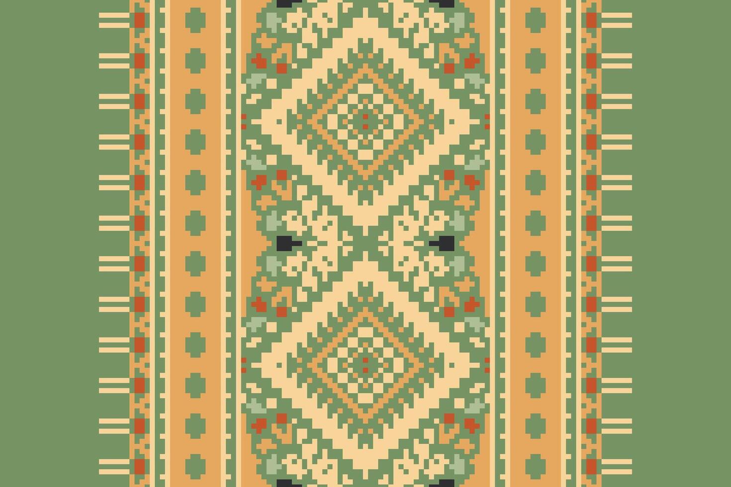 Dupatta pattern Seamless Native American, Motif embroidery, Pixel Ikat embroidery Design for Print egyptian pattern tibetan mandala bandanna vector