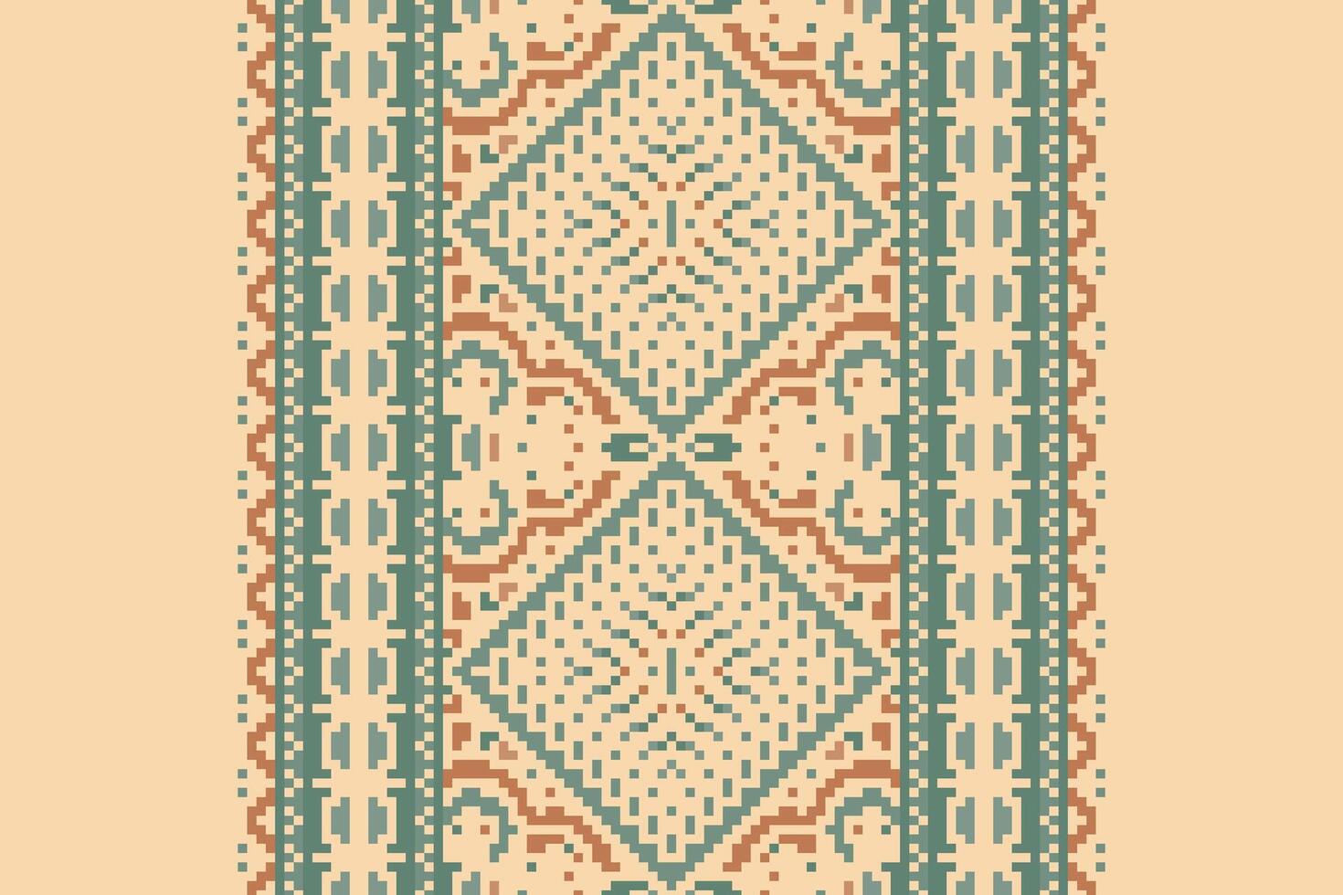 Dupatta pattern Seamless Bandana print silk Motif embroidery, Pixel Ikat embroidery Design for Print scarf hijab pattern kerchief Pixel Ikat Silk kurti model mughal patterns vector
