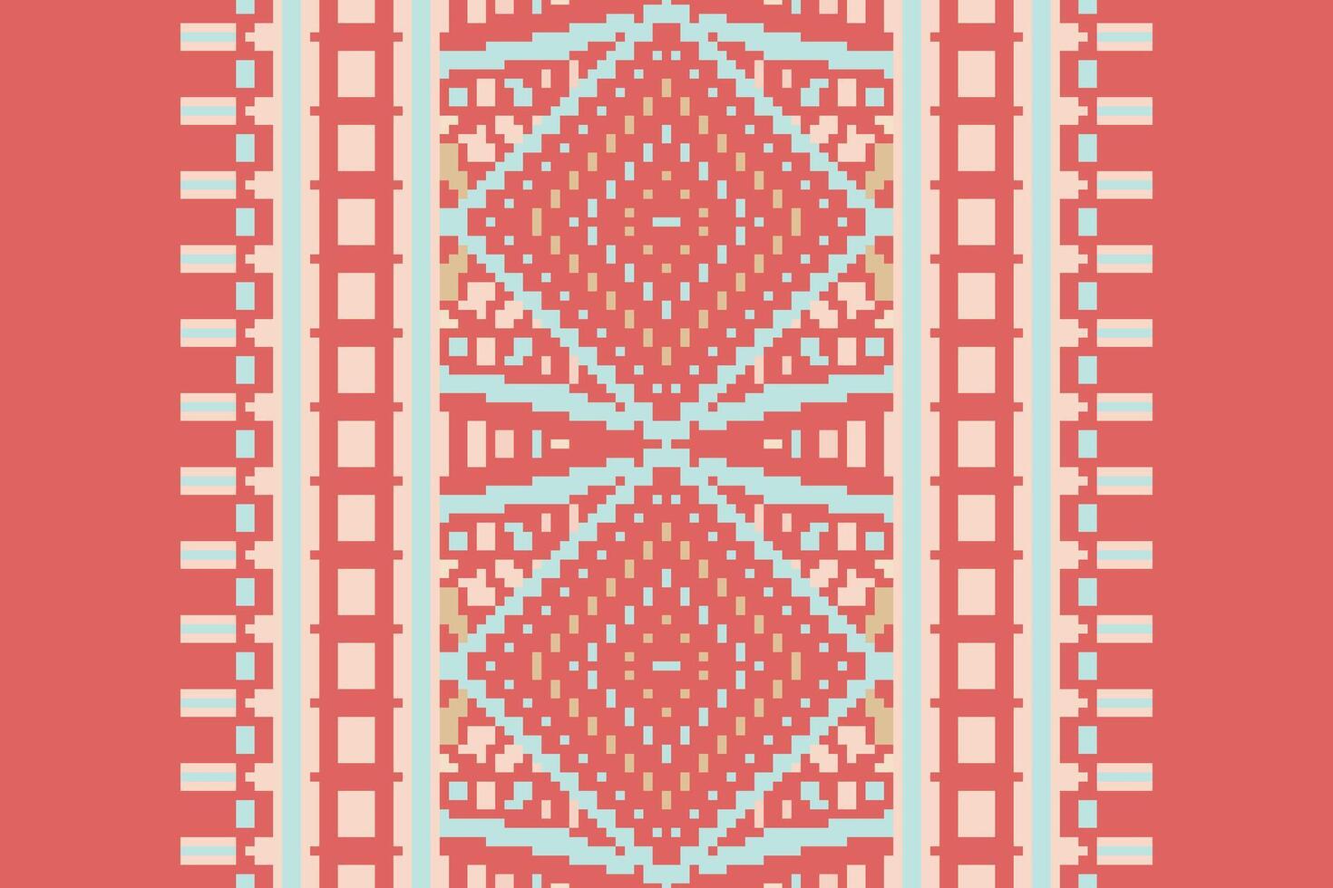 Dupatta pattern Seamless Mughal architecture Motif embroidery, Pixel Ikat embroidery Design for Print 60s paisley tie dye damascus ornament rugs hipster kurta pajama vector