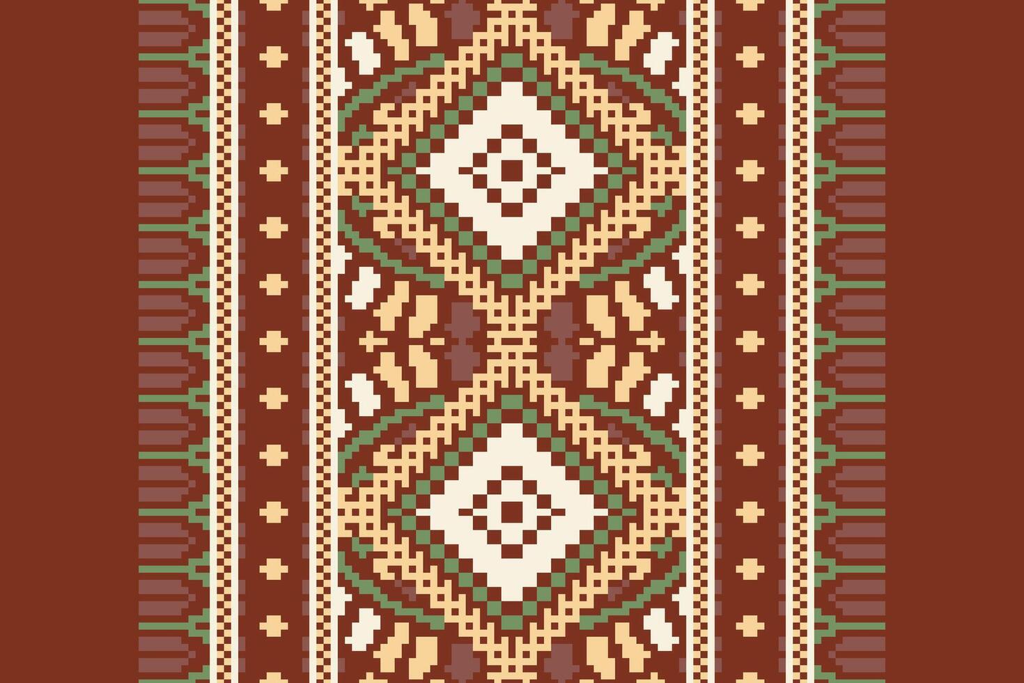 Dupatta pattern Seamless Bandana print silk Motif embroidery, Pixel Ikat embroidery Design for Print jacquard slavic pattern folklore pattern kente arabesque vector