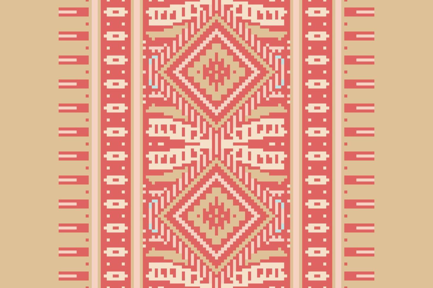 Dupatta pattern Seamless Mughal architecture Motif embroidery, Pixel Ikat embroidery Design for Print vyshyvanka placemat quilt sarong sarong beach kurtis Indian motifs vector
