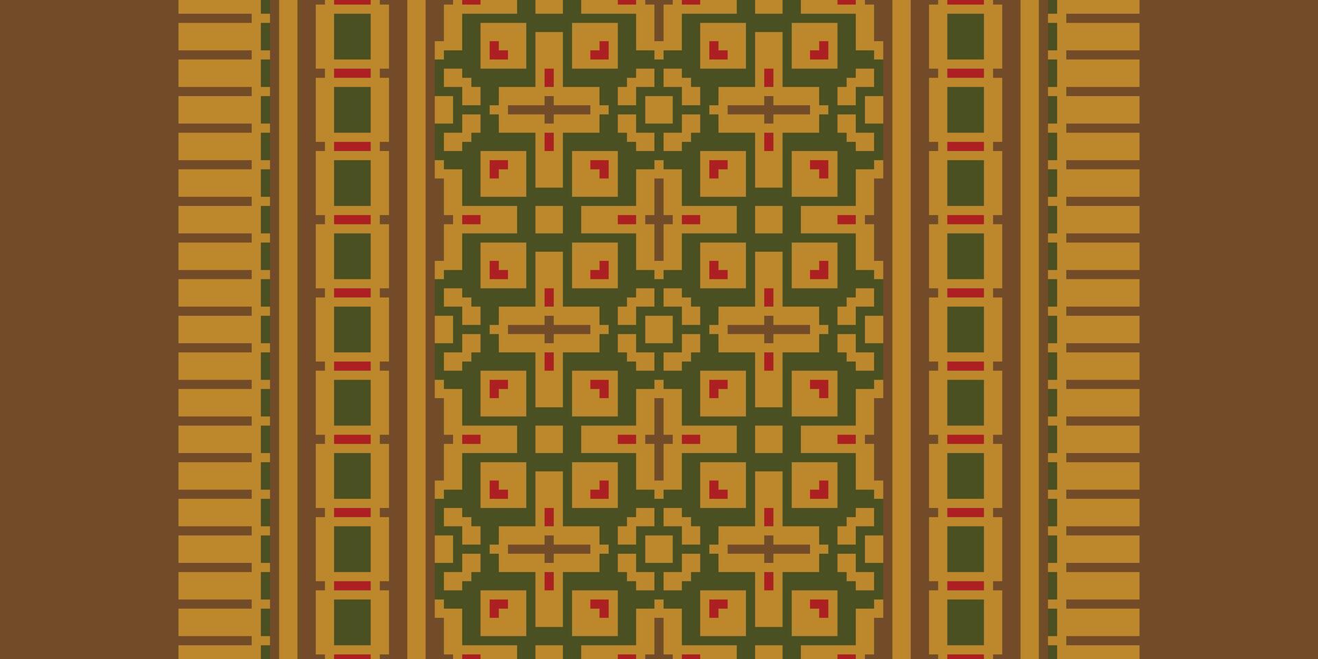 Motif folklore pattern Seamless Mughal architecture Motif embroidery, Pixel Ikat embroidery Design for Print scarf hijab pattern kerchief Pixel Ikat Silk kurti model mughal patterns vector