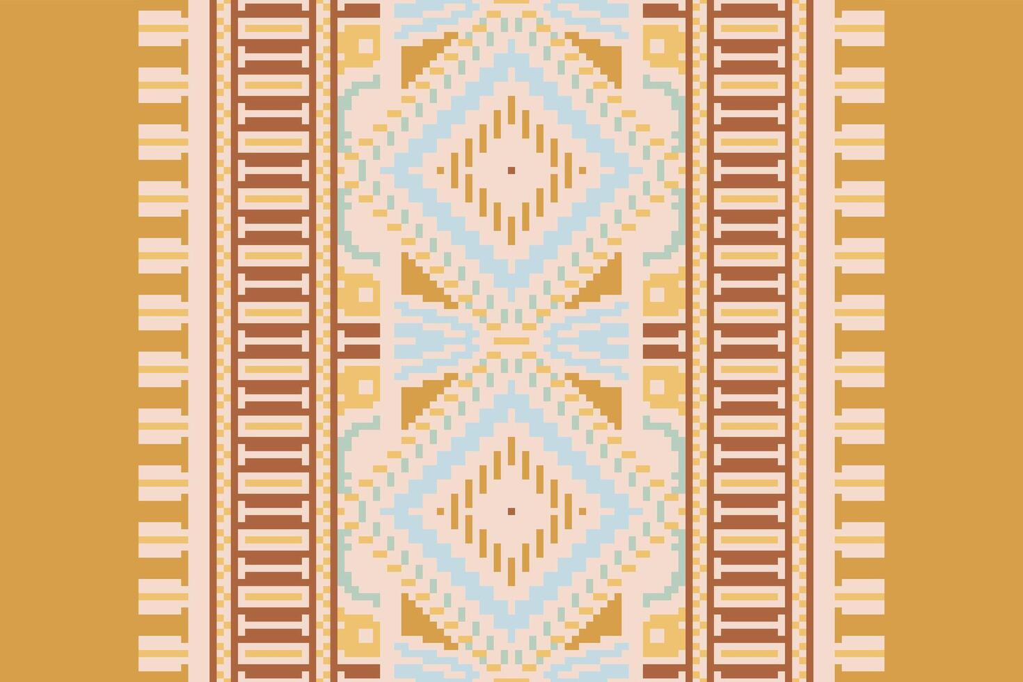Dupatta pattern Seamless Mughal architecture Motif embroidery, Pixel Ikat embroidery Design for Print scandinavian pattern saree ethnic nativity gypsy pattern vector