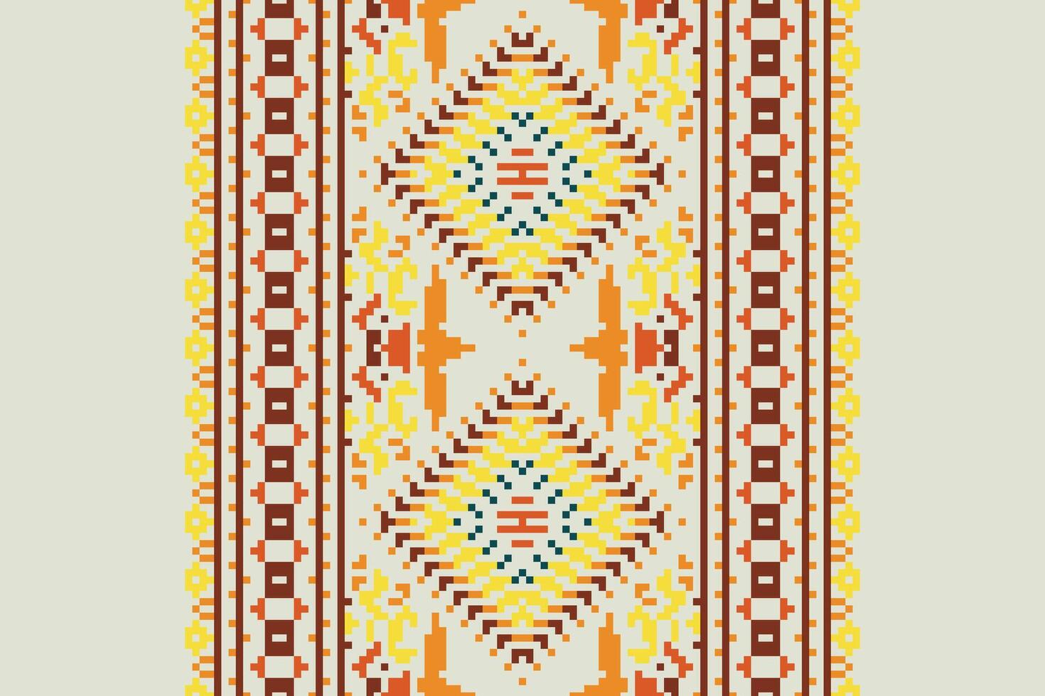 Dupatta pattern Seamless Scandinavian pattern Motif embroidery, Pixel Ikat embroidery Design for Print pattern vintage flower folk navajo patchwork pattern vector
