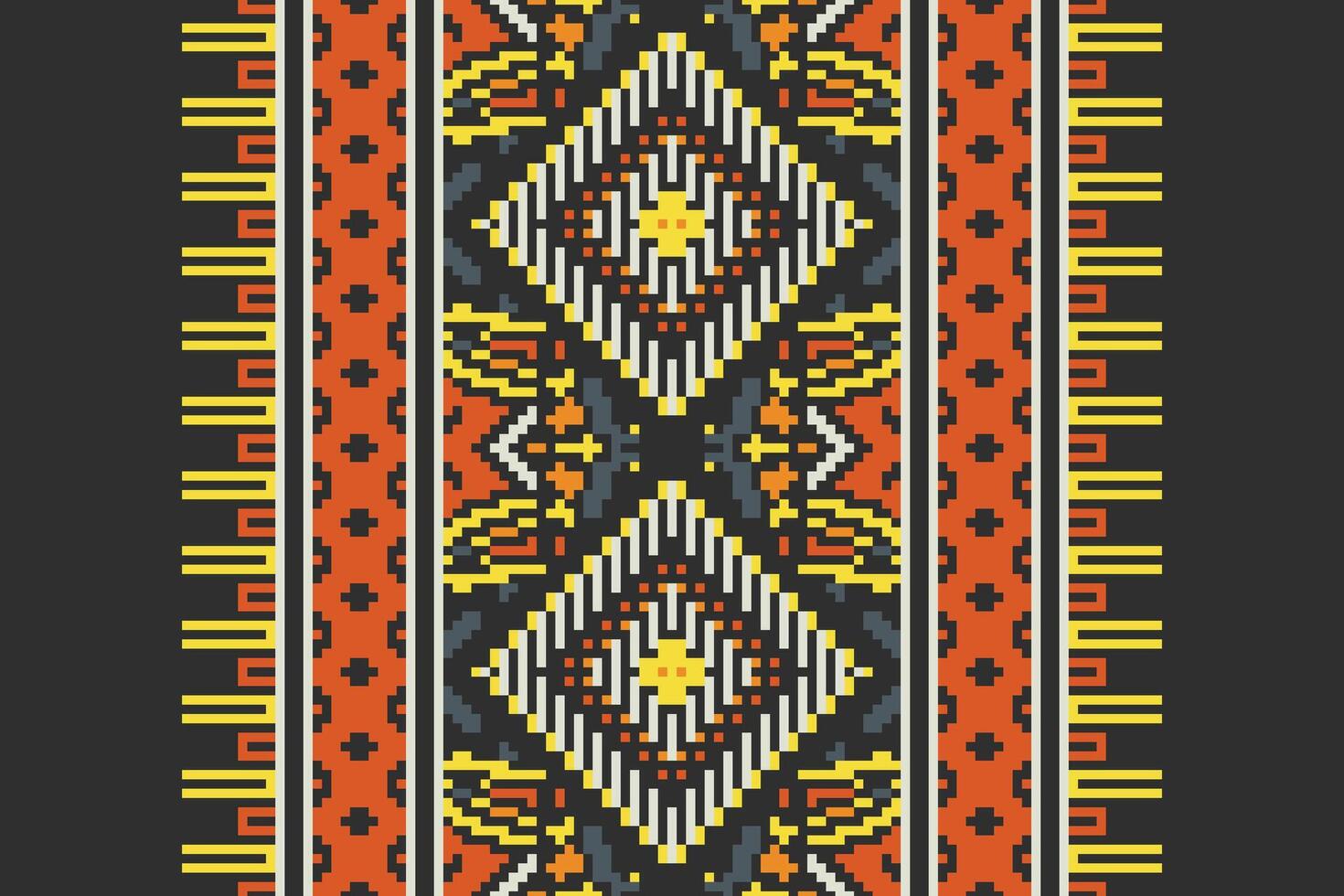 Dupatta pattern Seamless Scandinavian pattern Motif embroidery, Pixel Ikat embroidery Design for Print egyptian pattern tibetan mandala bandanna vector