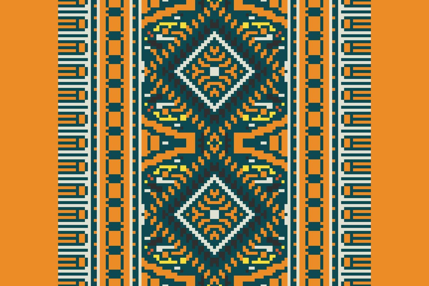 Dupatta pattern Seamless Scandinavian pattern Motif embroidery, Pixel Ikat embroidery Design for Print border embroidery ancient egypt vector